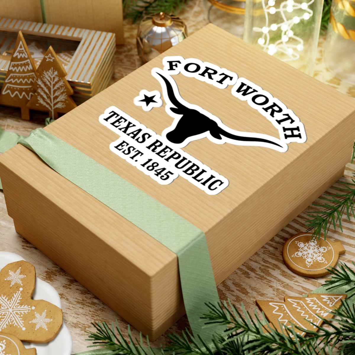 Fort Worth Texas Vintage Retro Vinyl Sticker - Black Logo