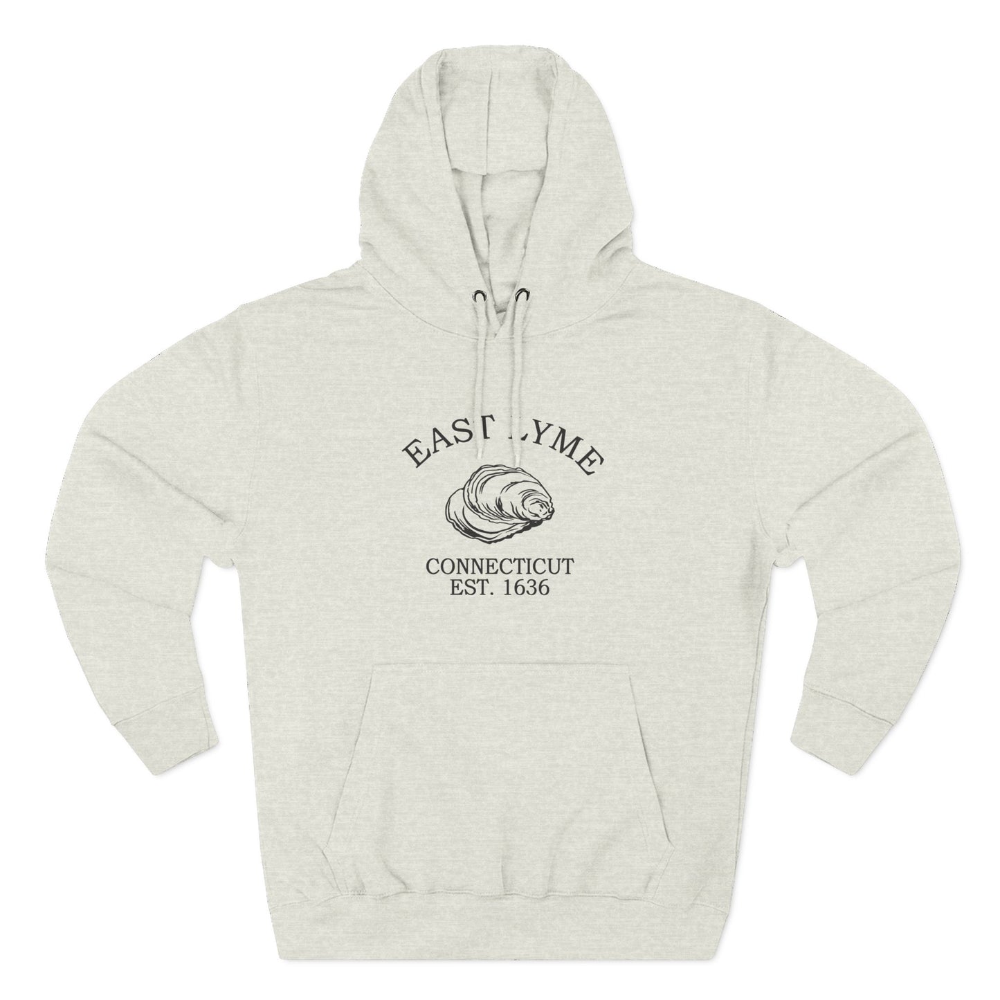 East Lyme Connecticut Vintage Retro Unisex Heavy Cotton Hoodie - Black Logo