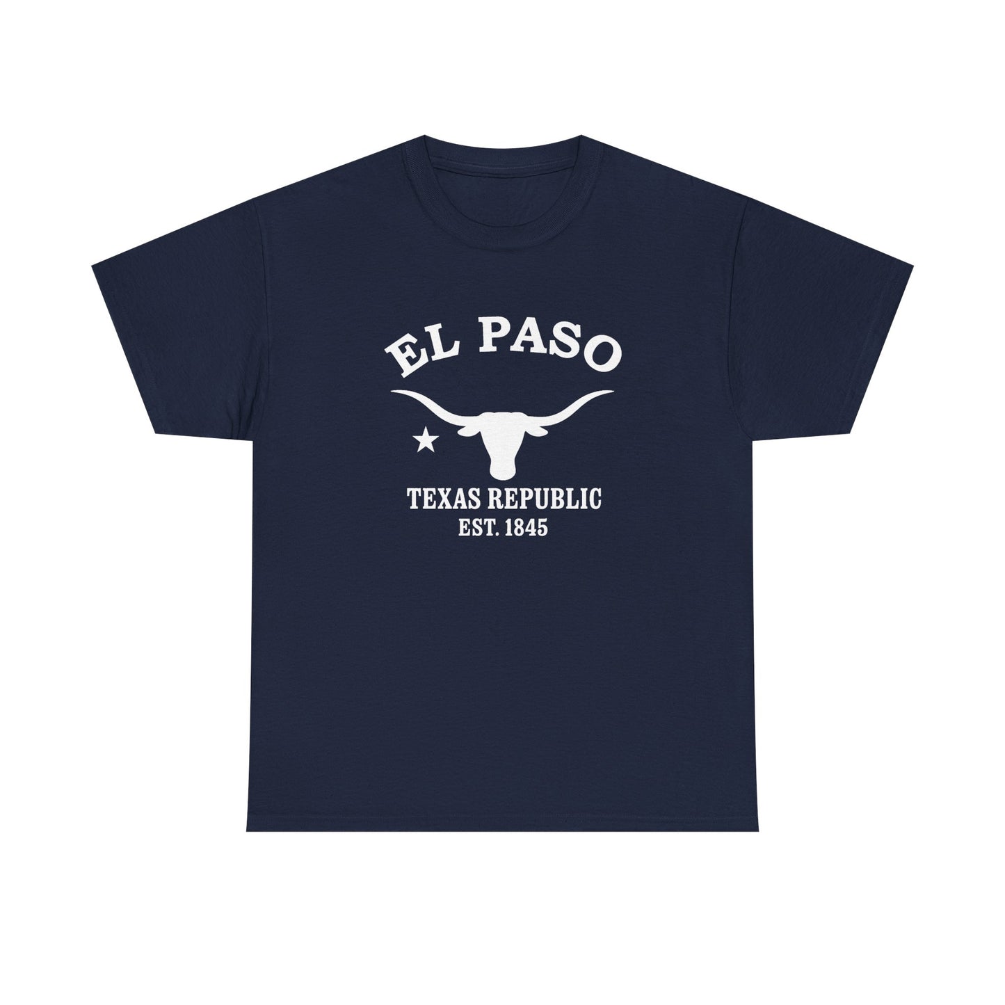 El Paso Texas Vintage Retro Unisex Heavy Cotton Tee - White Logo