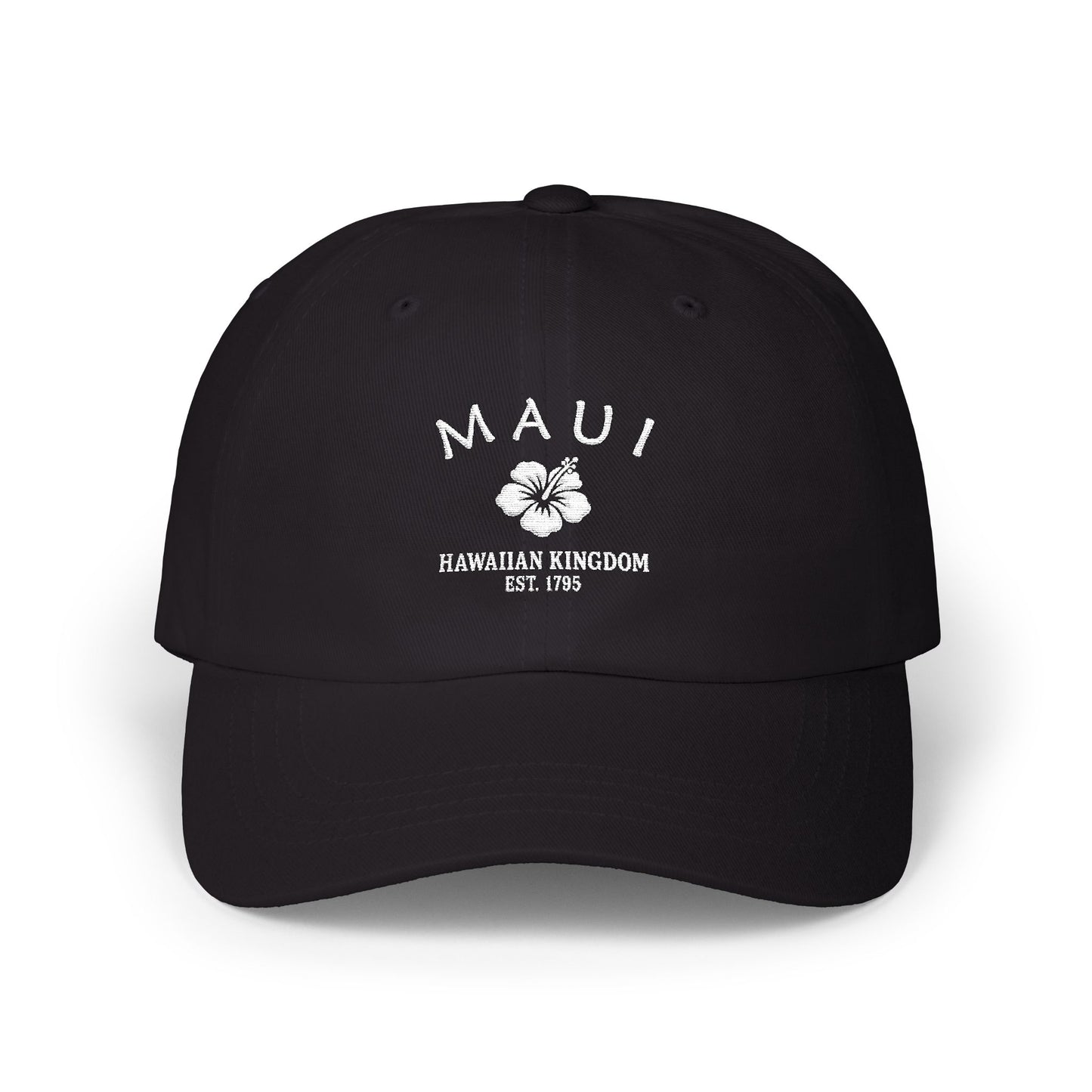 Maui Hawaii Vintage Retro Embroidered Cotton Cap - White Logo