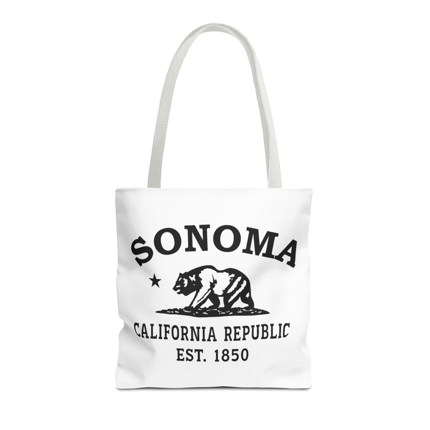 Sonoma California Vintage Retro Light Canvas Tote - Black Logo