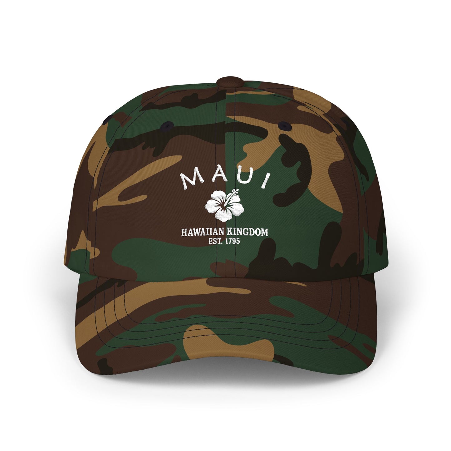 Maui Hawaii Vintage Retro Embroidered Cotton Cap - White Logo
