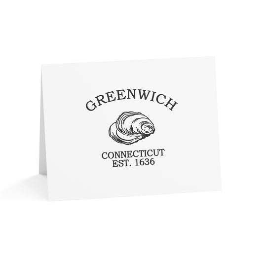Greenwich Connecticut Vintage Retro Thank You Card Set - Black Logo