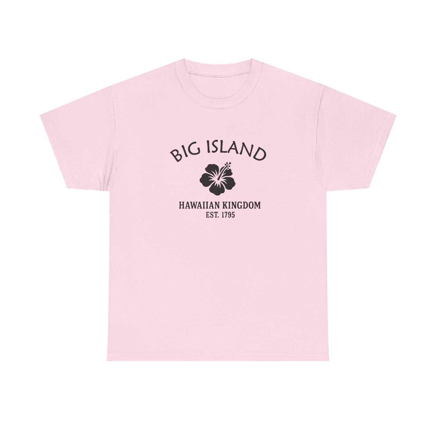 Big Island Hawaii Vintage Retro Unisex Heavy Cotton Tee - Black Logo