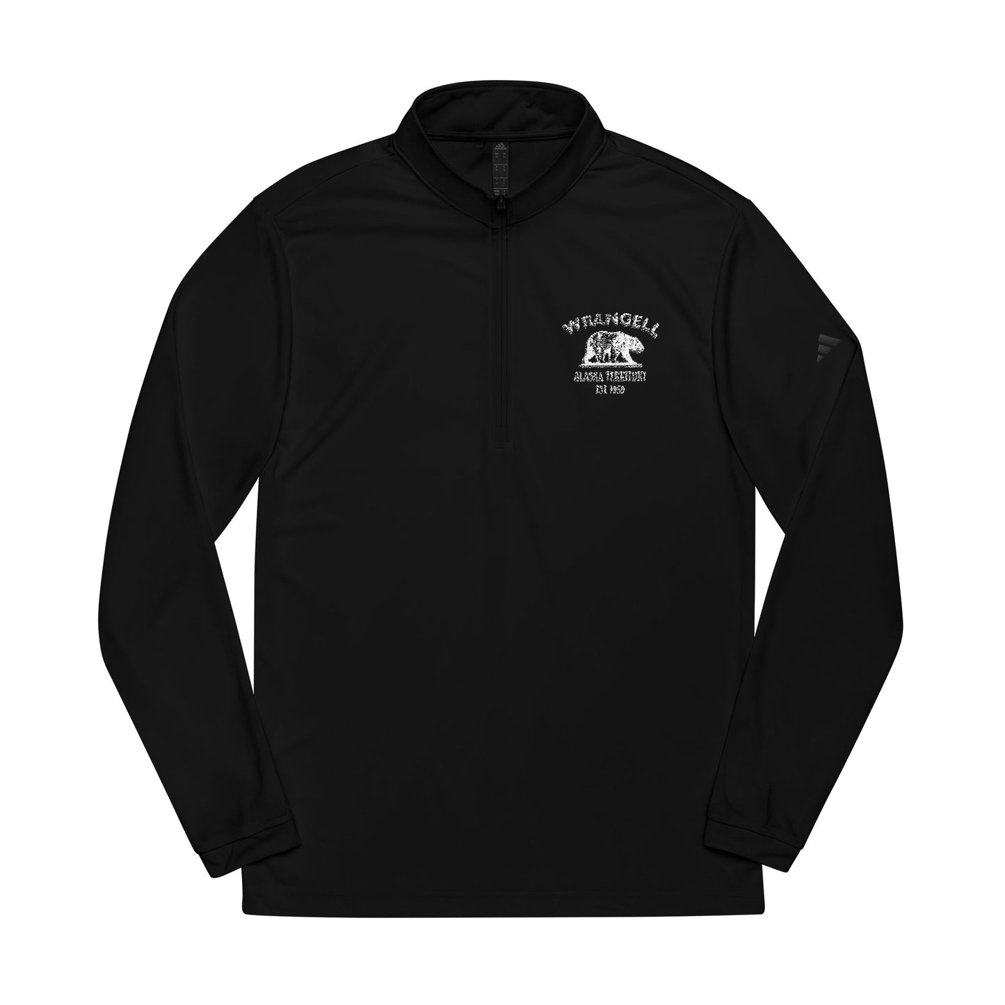 Wrangell Alaska Vintage Retro Quarter-Zip Embroidered Pullover - White Logo