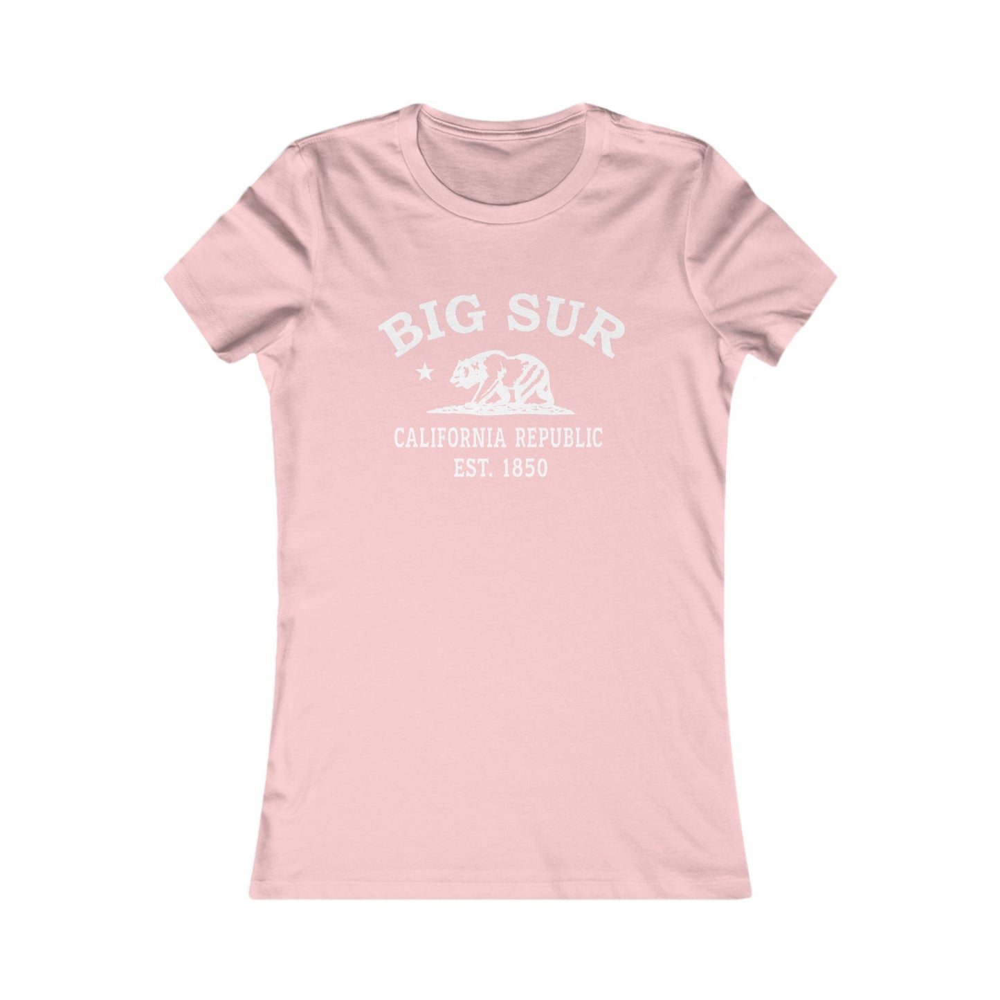 Big Sur California Vintage Retro Womens Fitted Ringspun Cotton Tee - White Logo