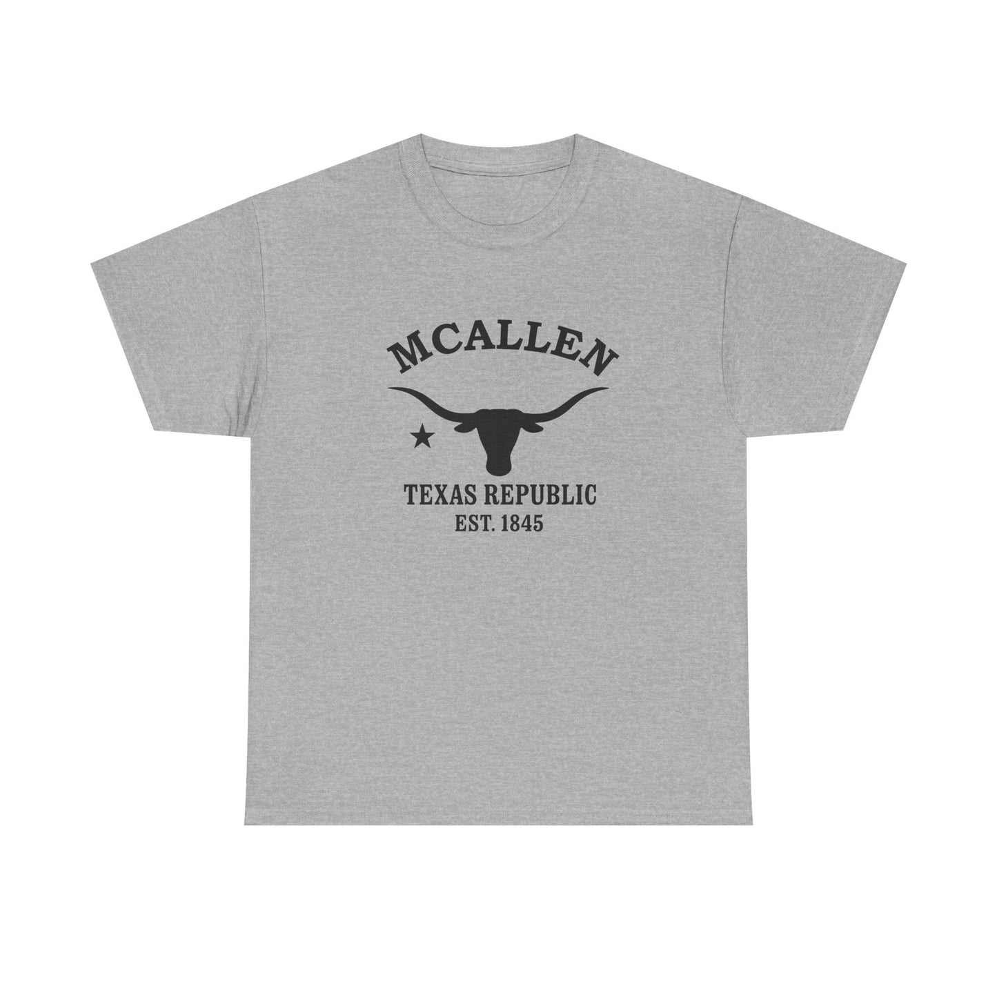 McAllen Texas Vintage Retro Unisex Heavy Cotton Tee - Black Logo
