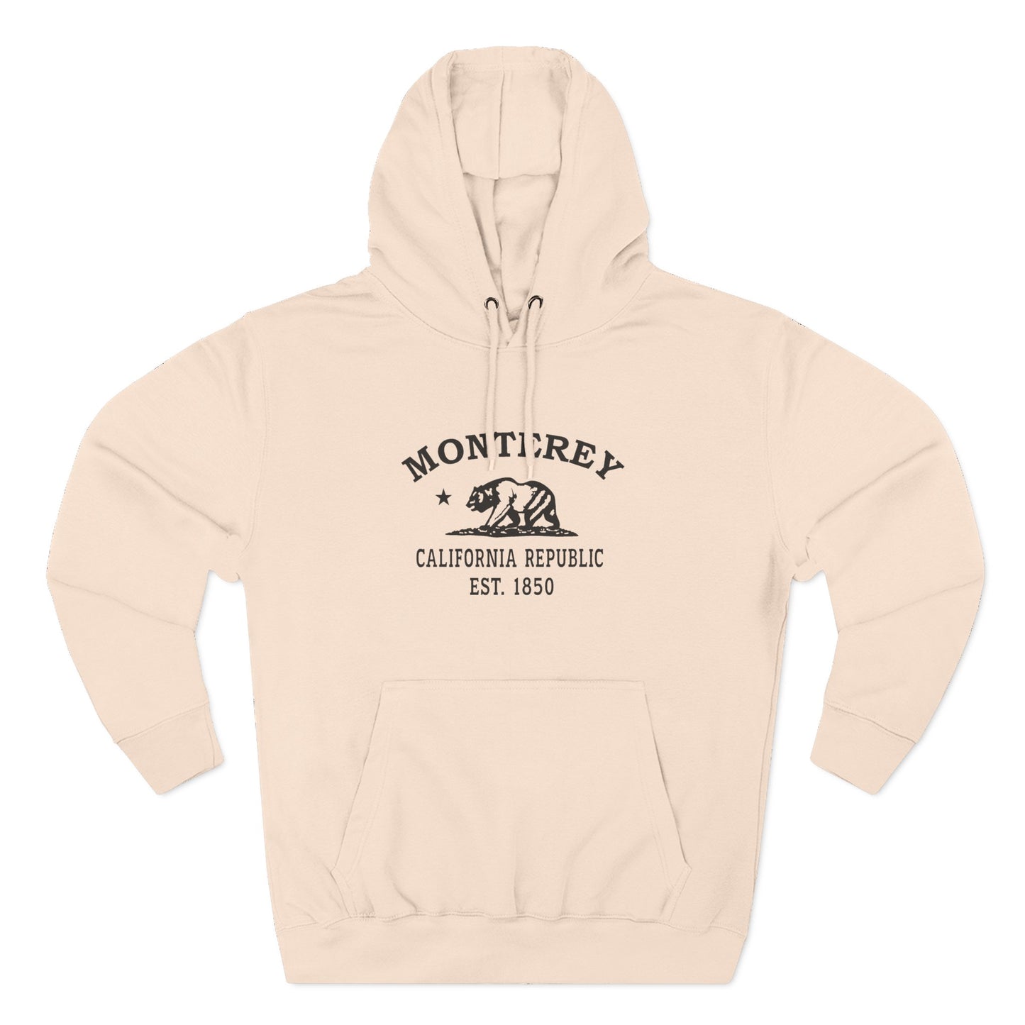 Monterey California Vintage Retro Unisex Heavy Cotton Hoodie - Black Logo