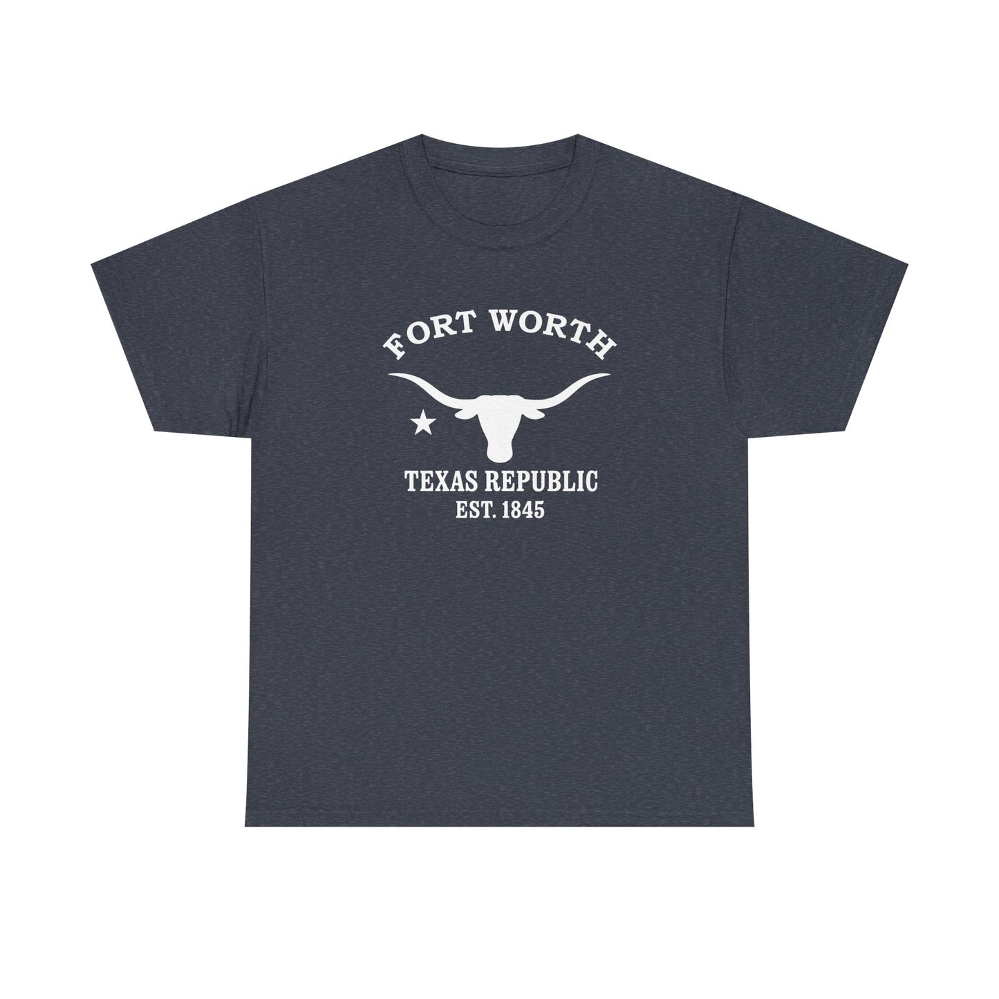 Fort Worth Texas Vintage Retro Unisex Heavy Cotton Tee - White Logo