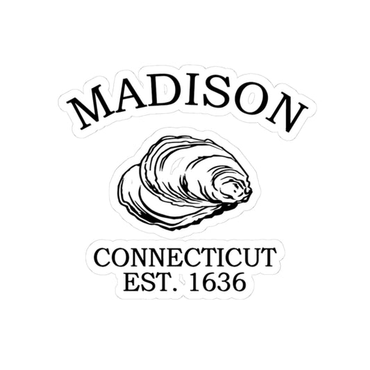 Madison Connecticut Vintage Retro Vinyl Sticker - Black Logo