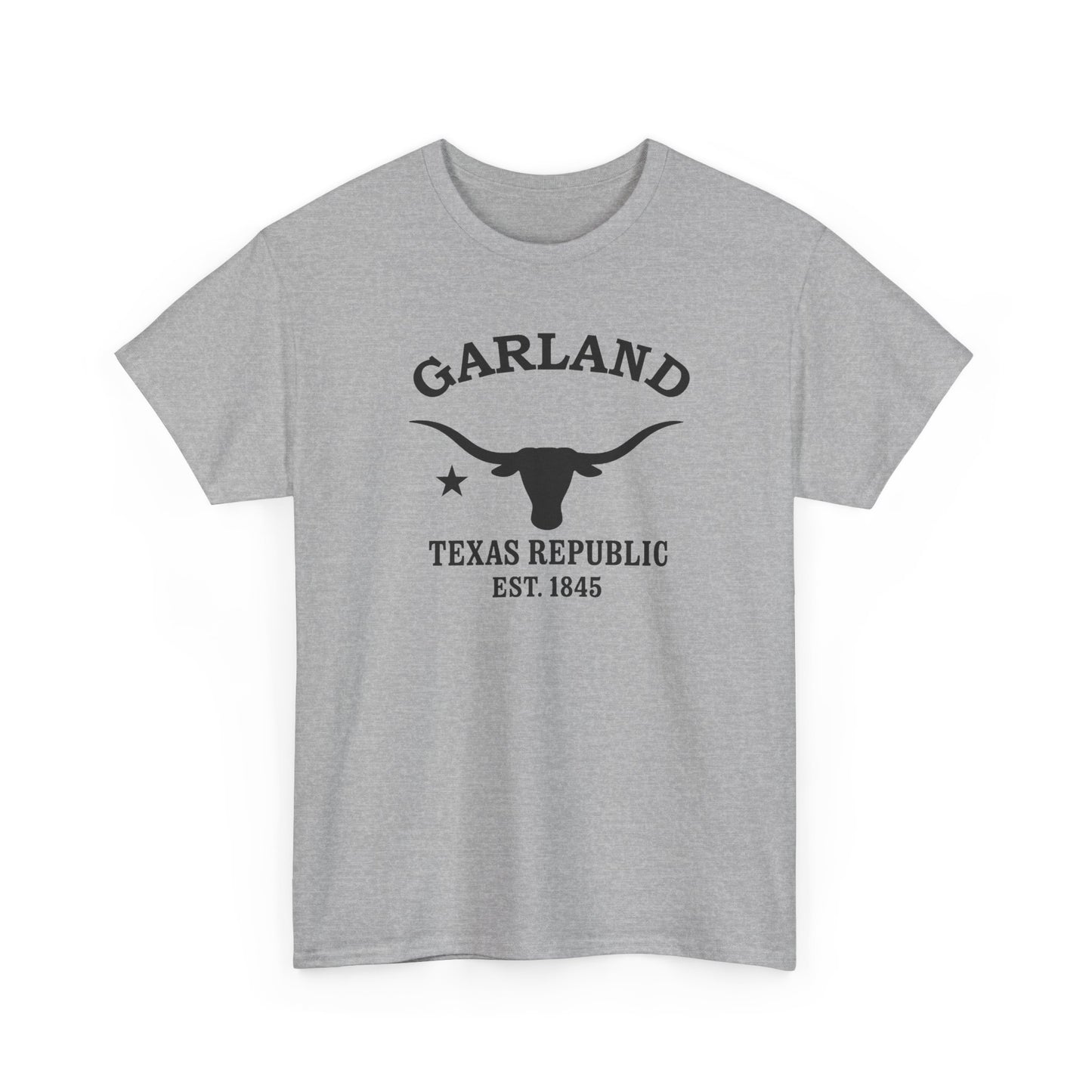 Garland Texas Vintage Retro Unisex Heavy Cotton Tee - Black Logo