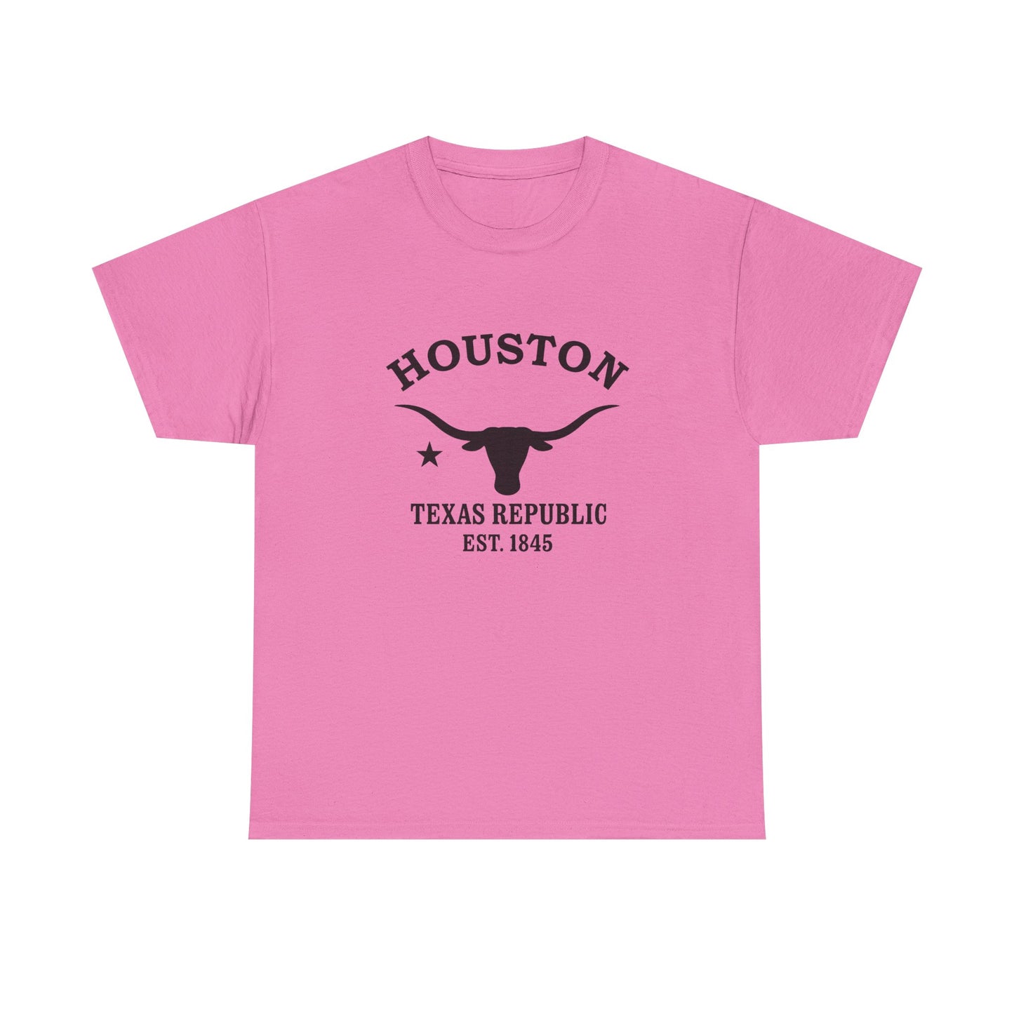 Houston Texas Vintage Retro Unisex Heavy Cotton Tee - Black Logo