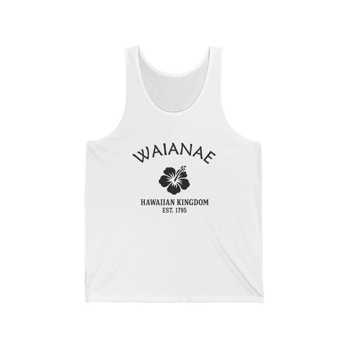 Waianae Hawaii Vintage Retro Unisex Cotton Jersey Tank Top - Black Logo