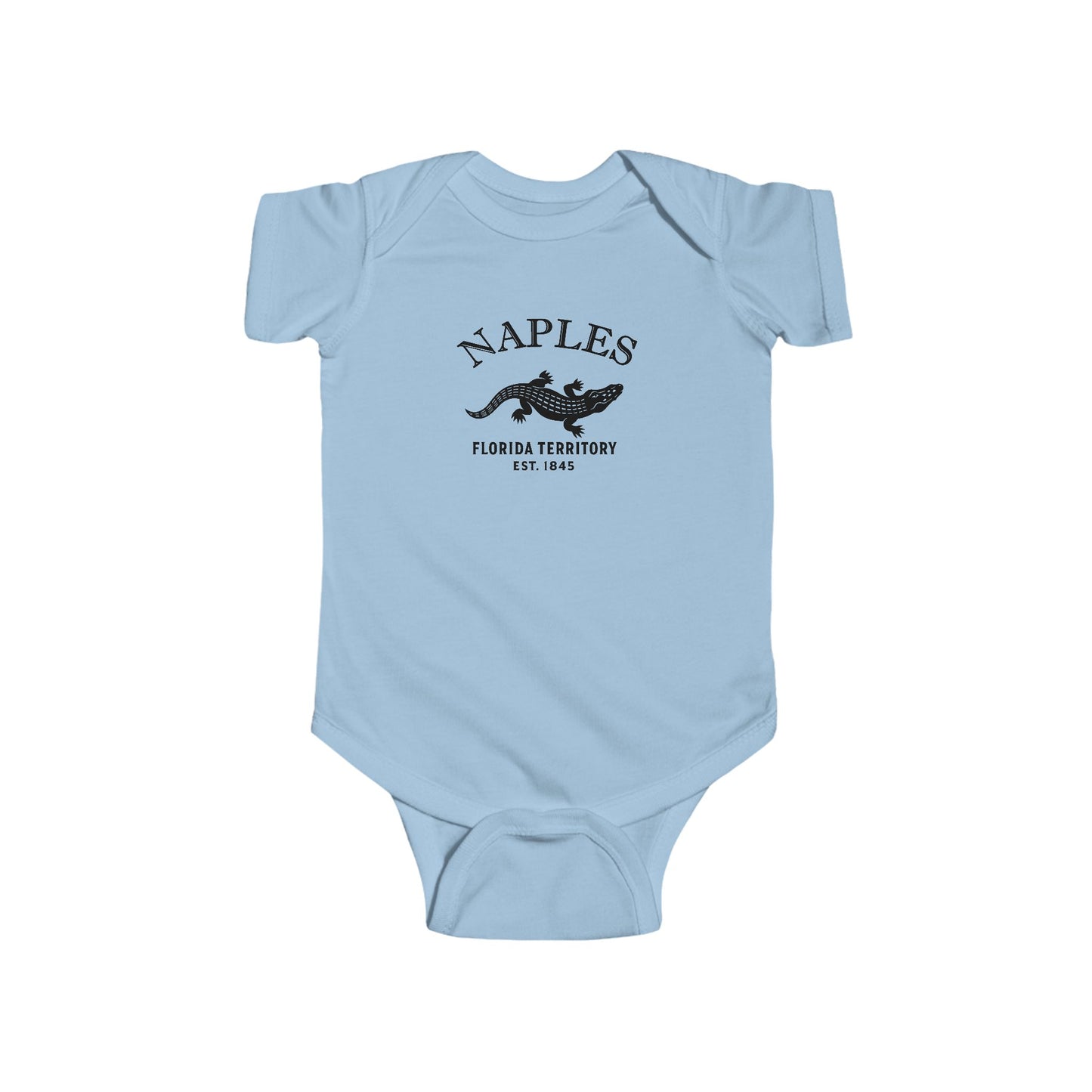 Naples Florida Cottton Jersey Baby Bodysuit - Black Logo