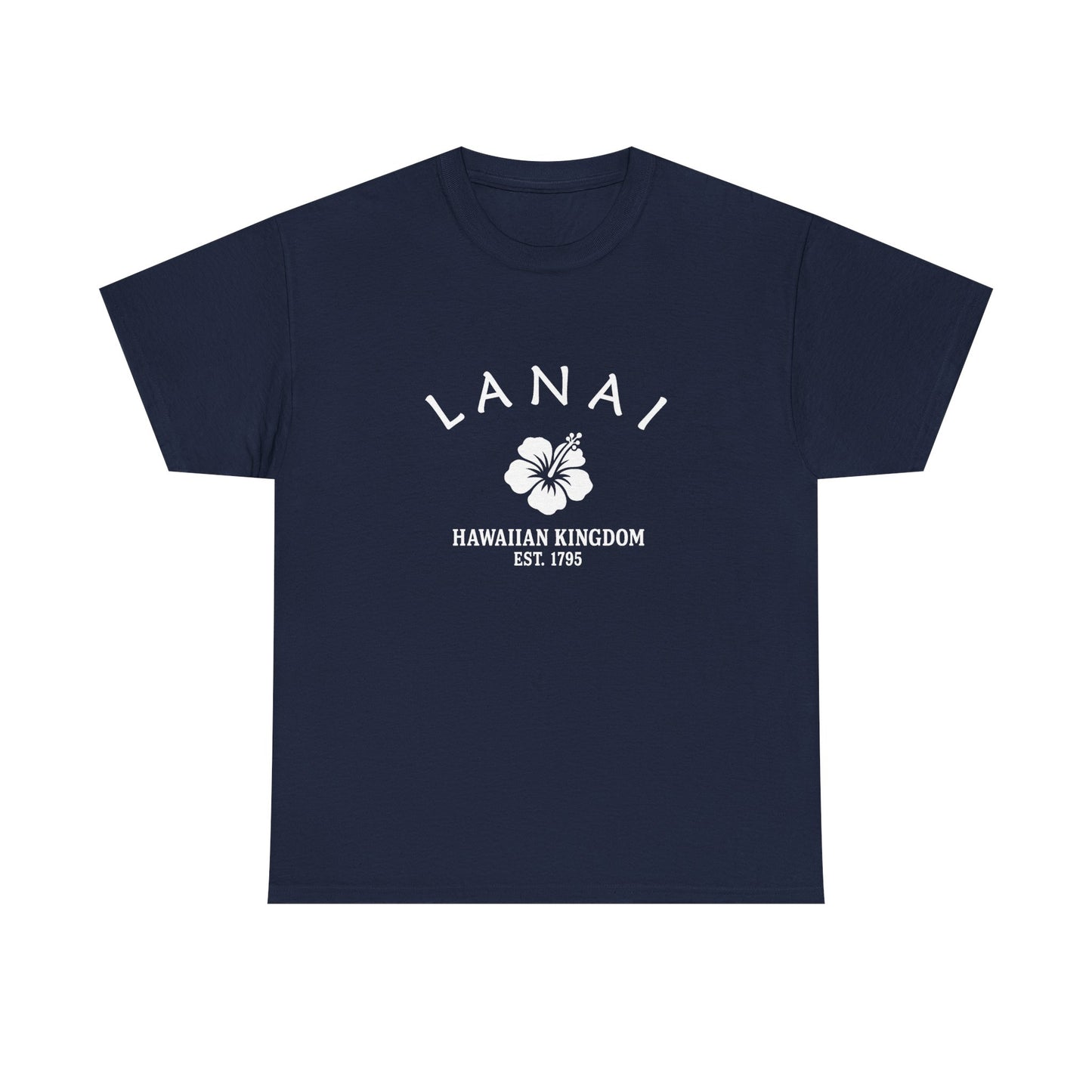 Lanai Hawaii Vintage Retro Unisex Heavy Cotton Tee - White Logo