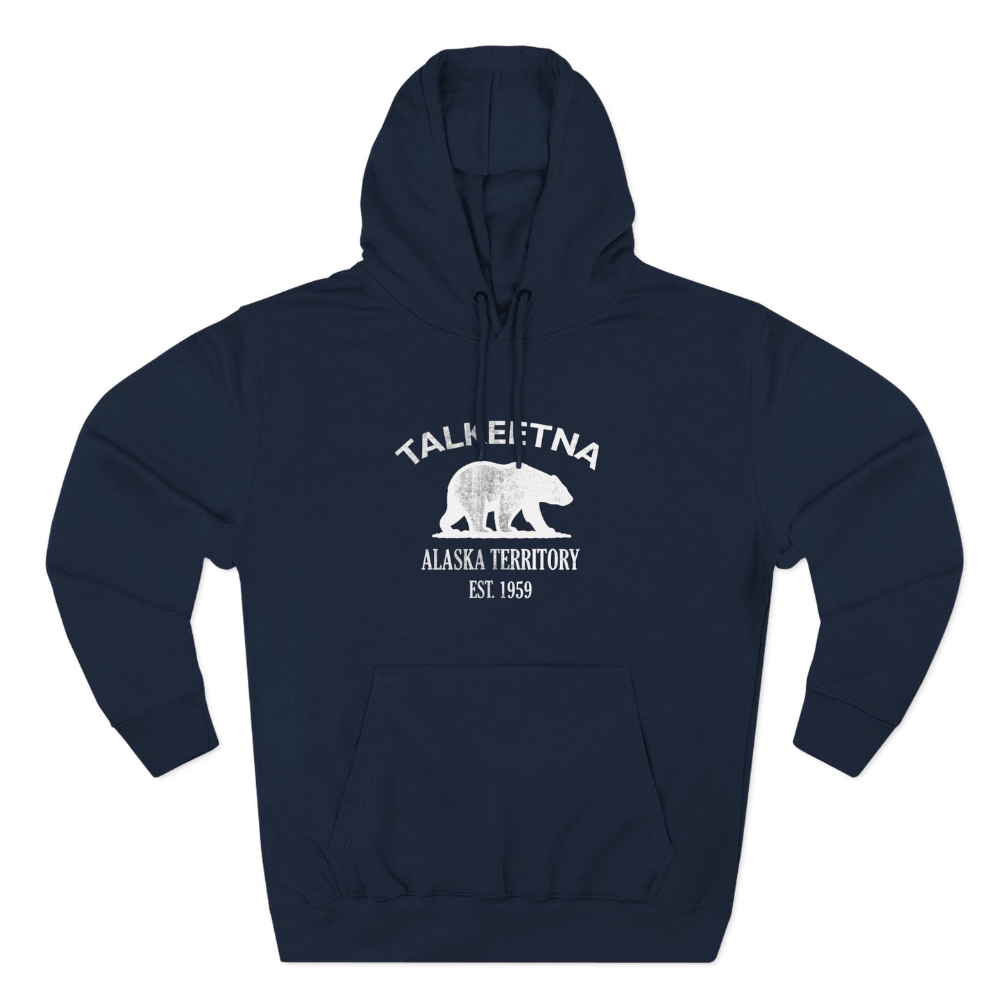 Talkeetna Alaska Vintage Retro Unisex Heavy Cotton Hoodie - White Logo