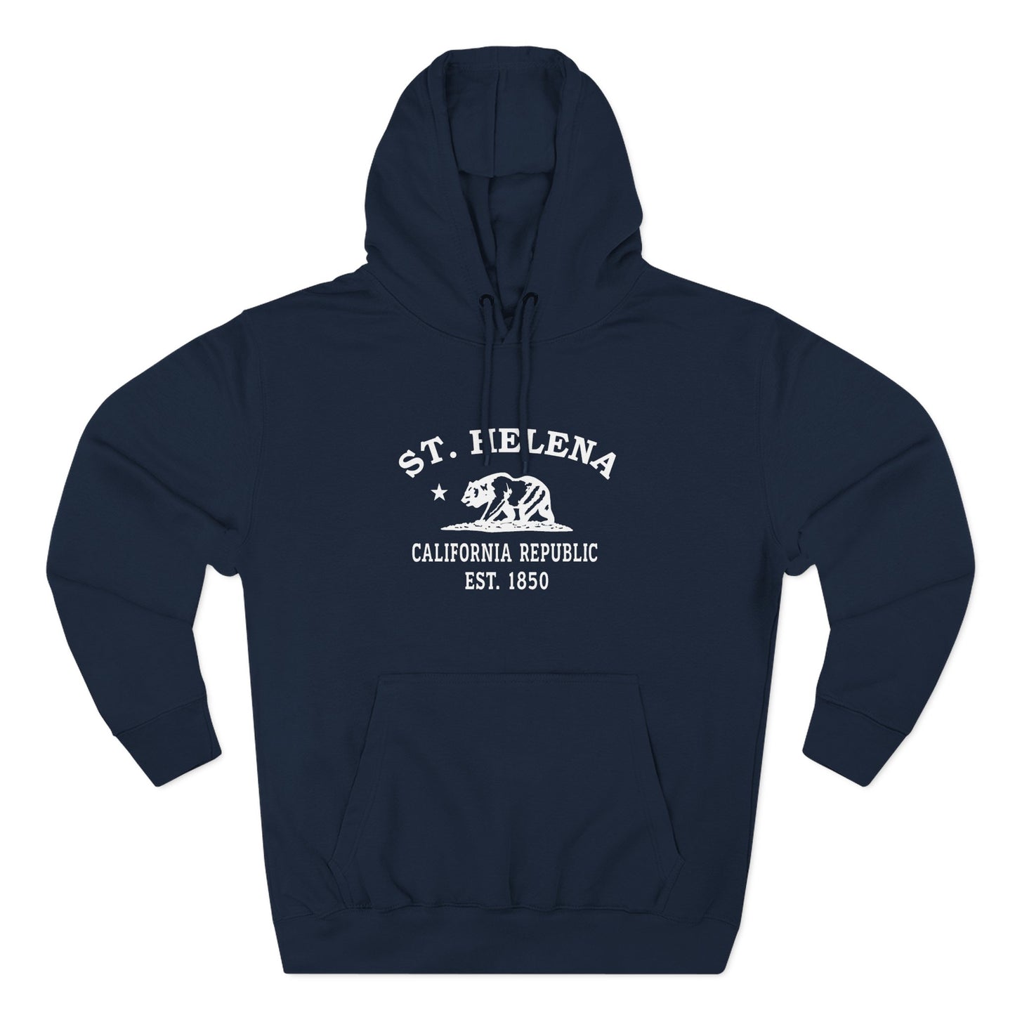 St Helena California Vintage Retro Unisex Heavy Cotton Hoodie - White Logo