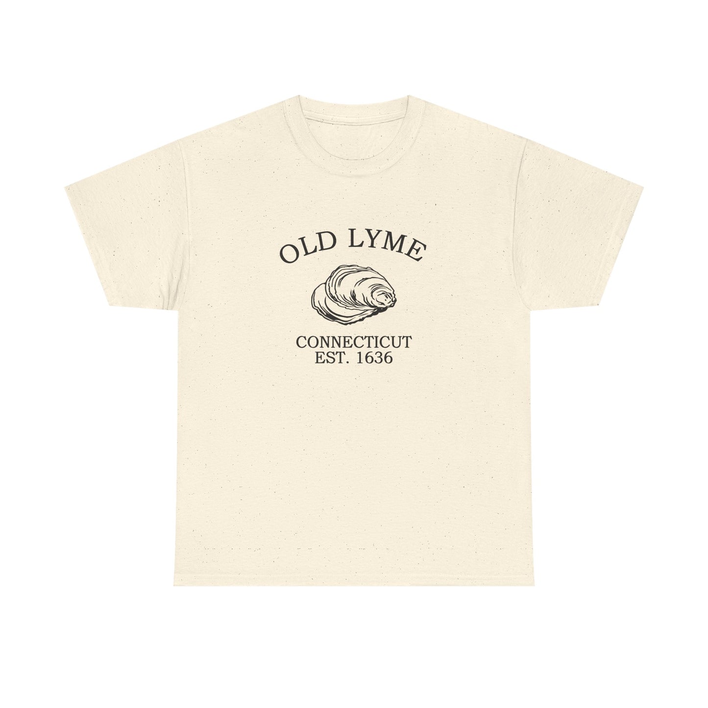 Old Lyme Connecticut Vintage Retro Unisex Heavy Cotton Tee - Black Logo