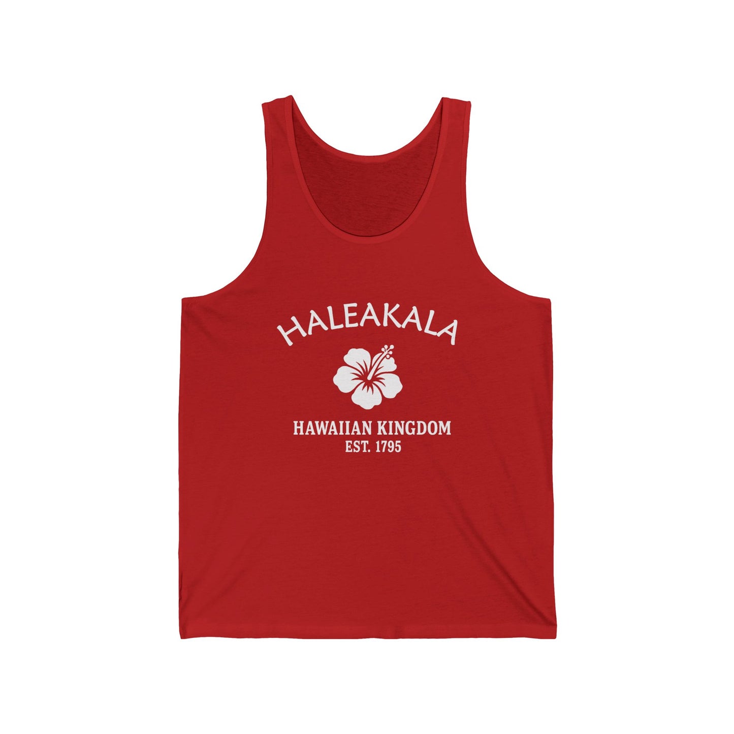Haleakala Hawaii Unisex Cotton Jersey Tank Top - White Logo