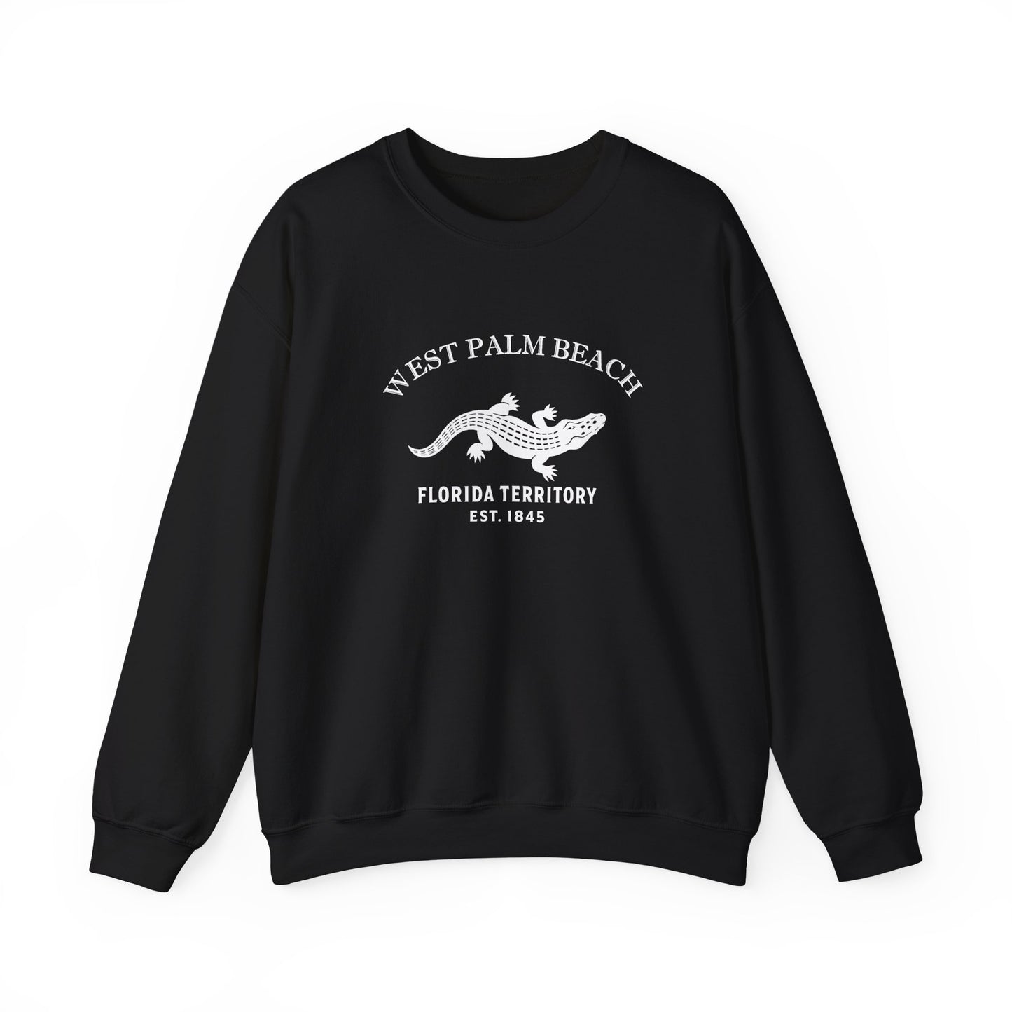West Palm Beach Florida Vintage Retro Unisex Heavy Crewneck Sweatshirt - White Logo