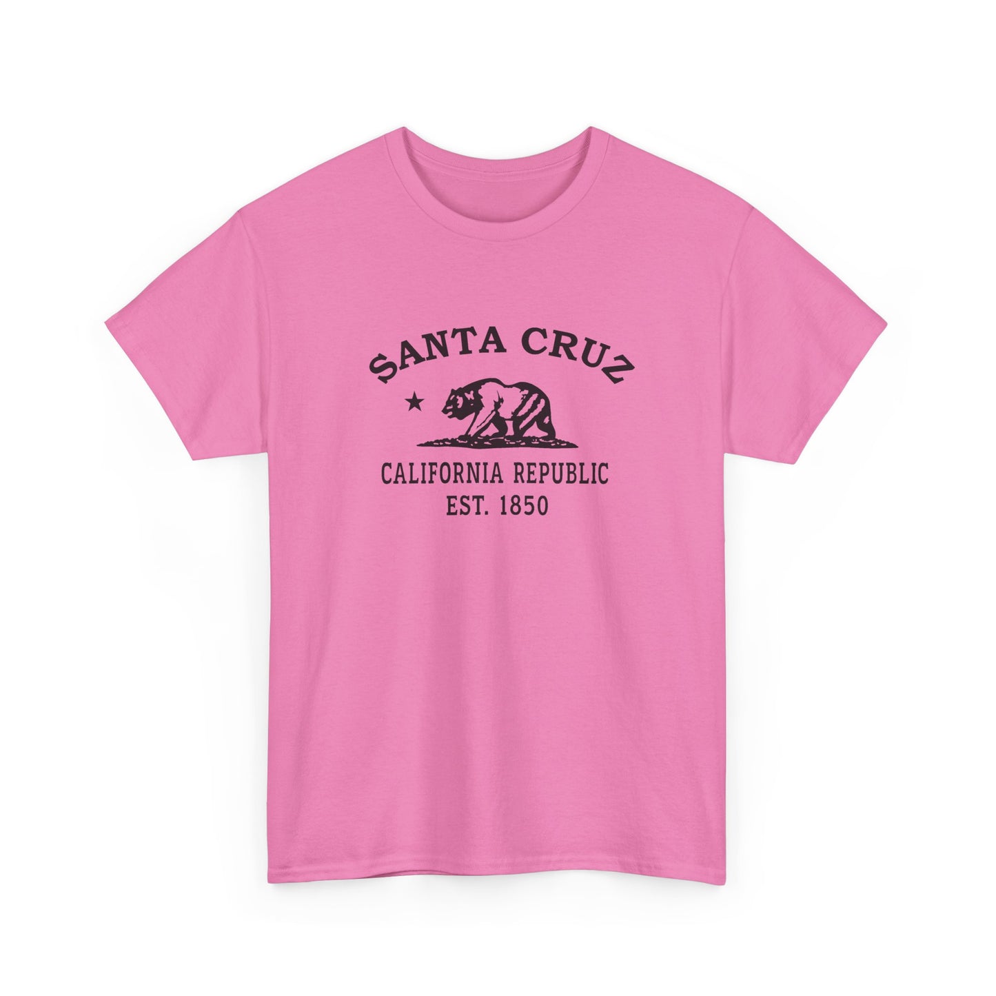 Santa Cruz California Vintage Retro Unisex Heavy Cotton Tee - Black Logo