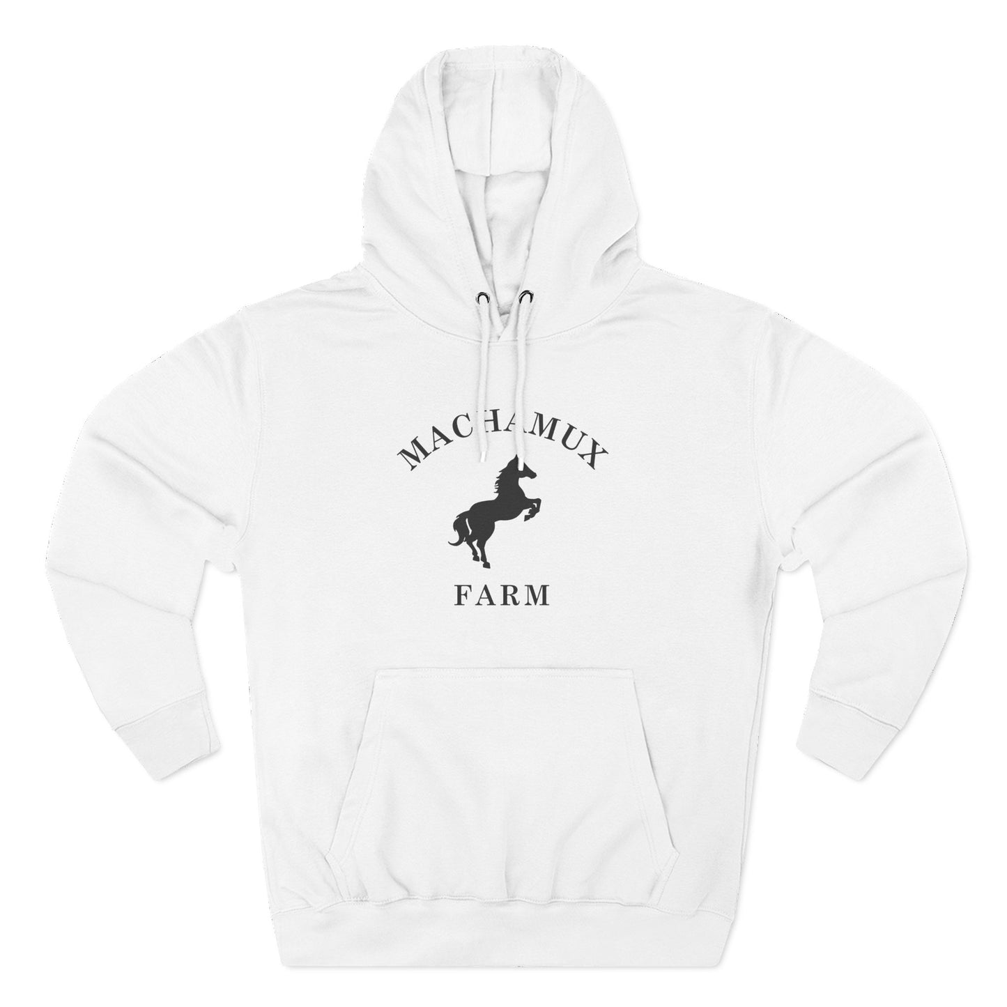 Machamux Farm Vintage Retro Unisex Heavy Cotton Hoodie - Black Logo