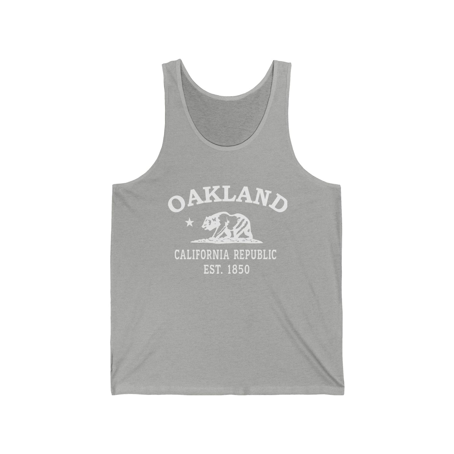 Oakland California Unisex Cotton Jersey Tank Top - White Logo