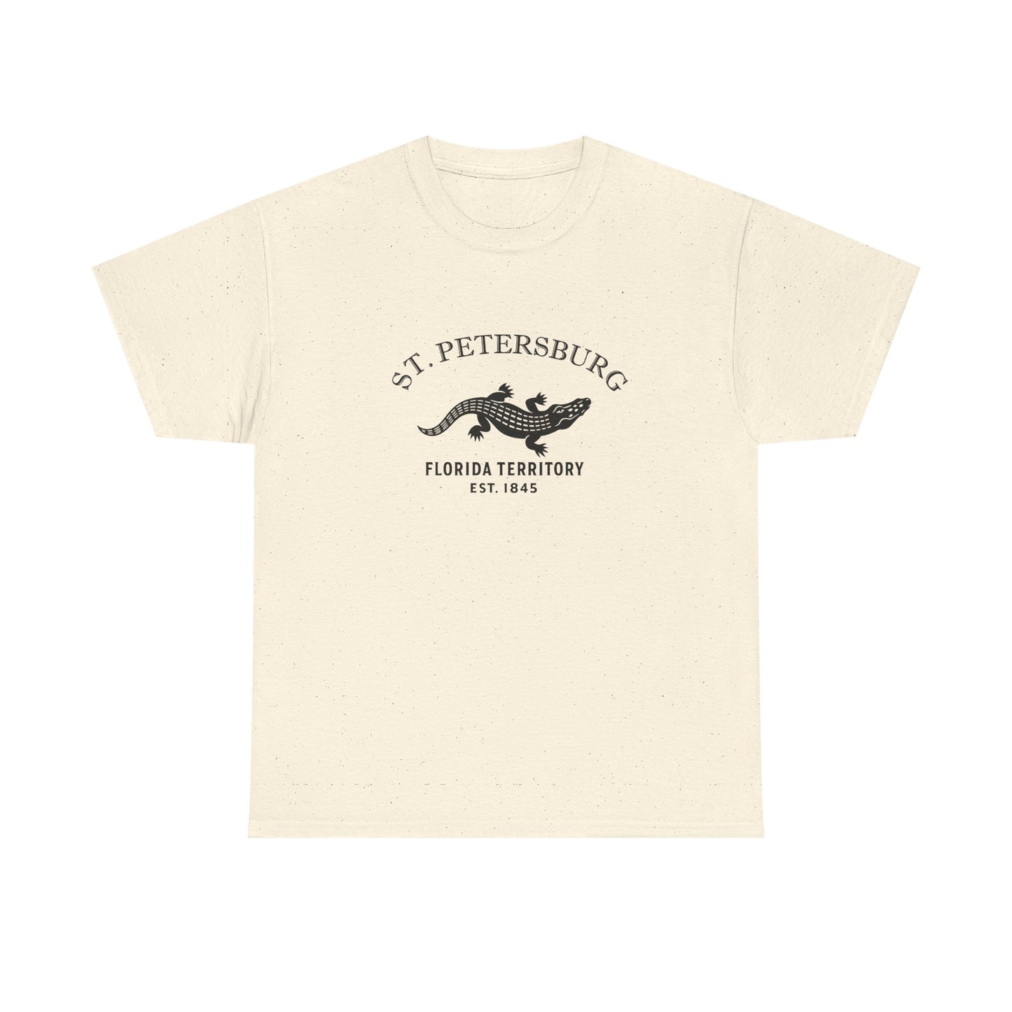 St Petersburg Florida Vintage Retro Unisex Heavy Cotton Tee - Black Logo