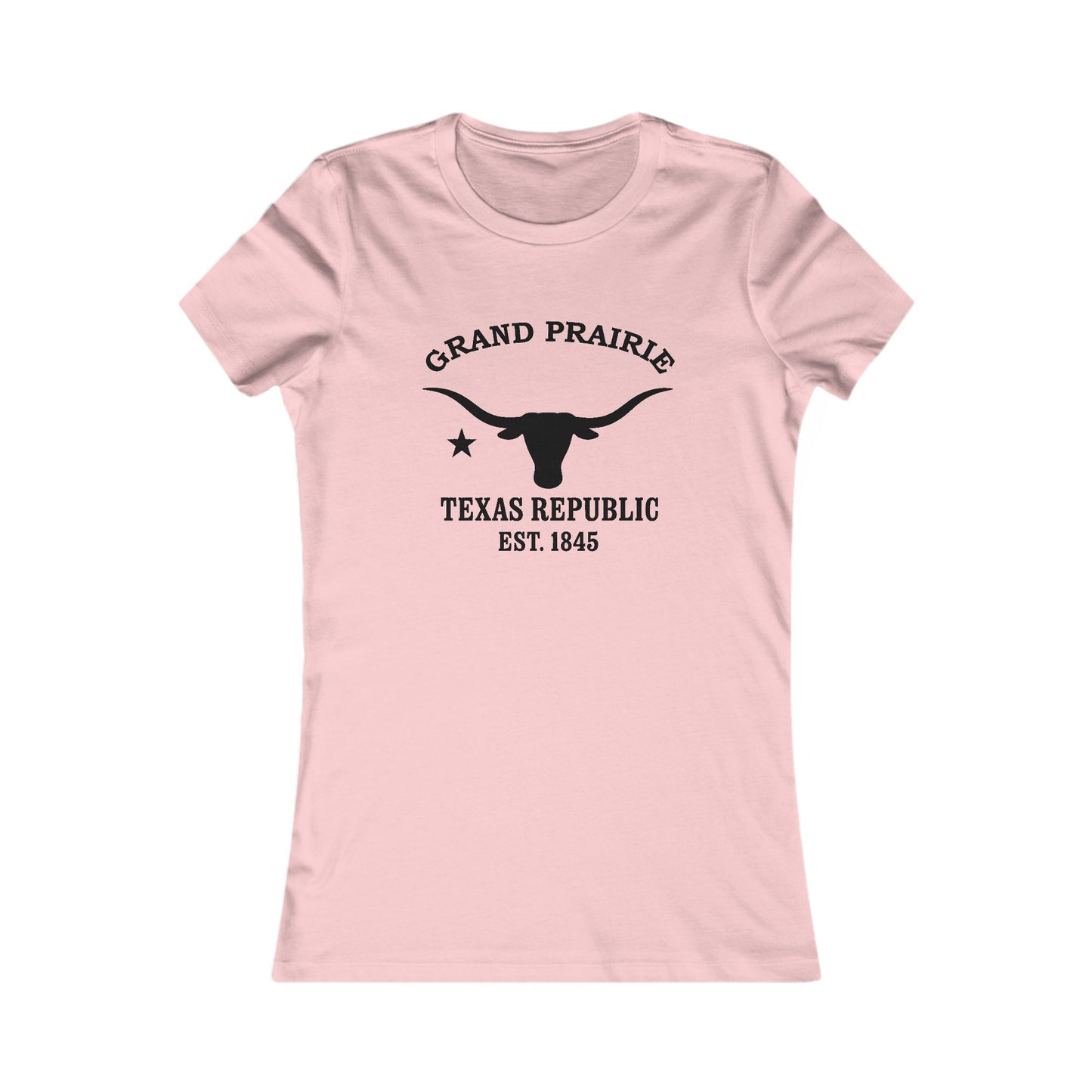 Grand Prairie Texas Ringspun Cotten Fitted Vintage Retro Womens Tee - Black Logo