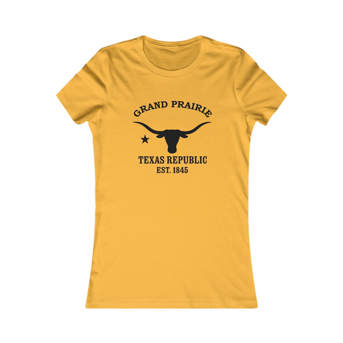 Grand Prairie Texas Ringspun Cotten Fitted Vintage Retro Womens Tee - Black Logo