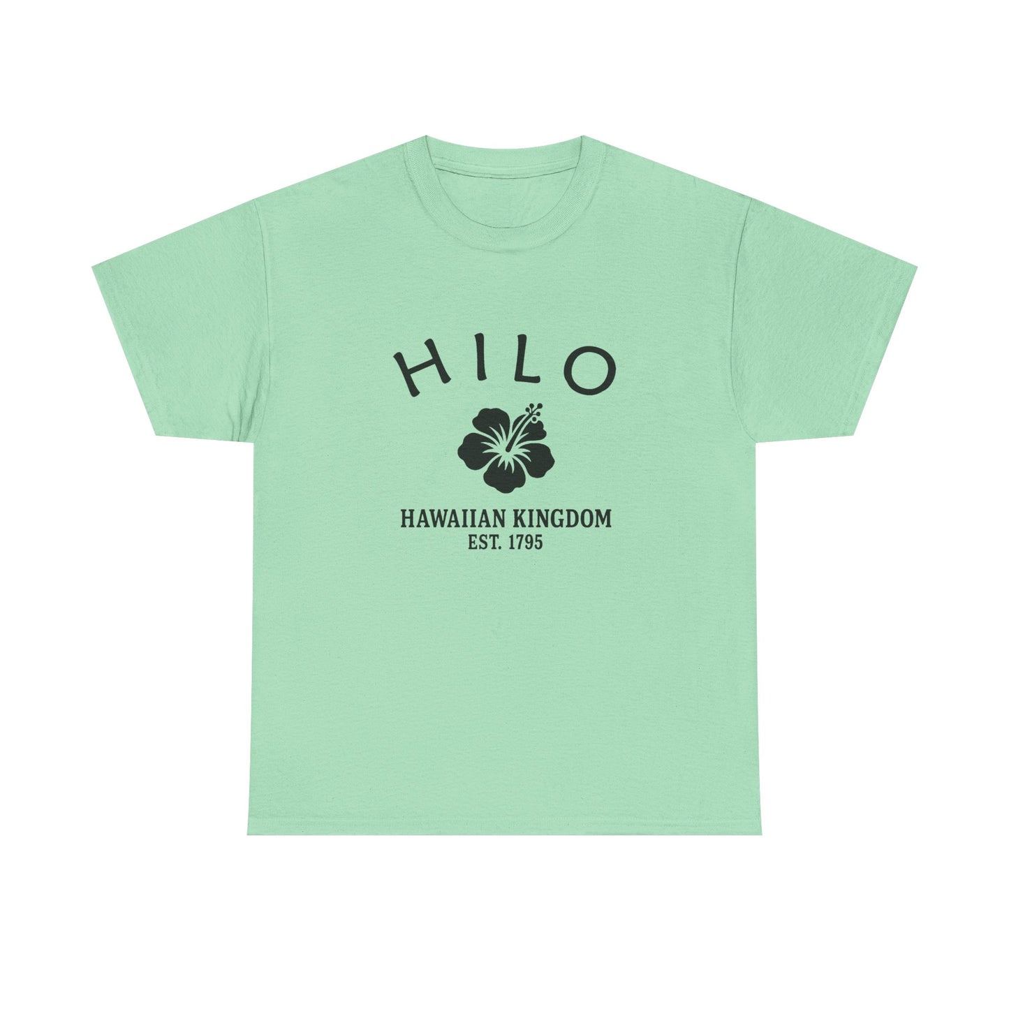 Hilo Hawaii Vintage Retro Unisex Heavy Cotton Tee - Black Logo