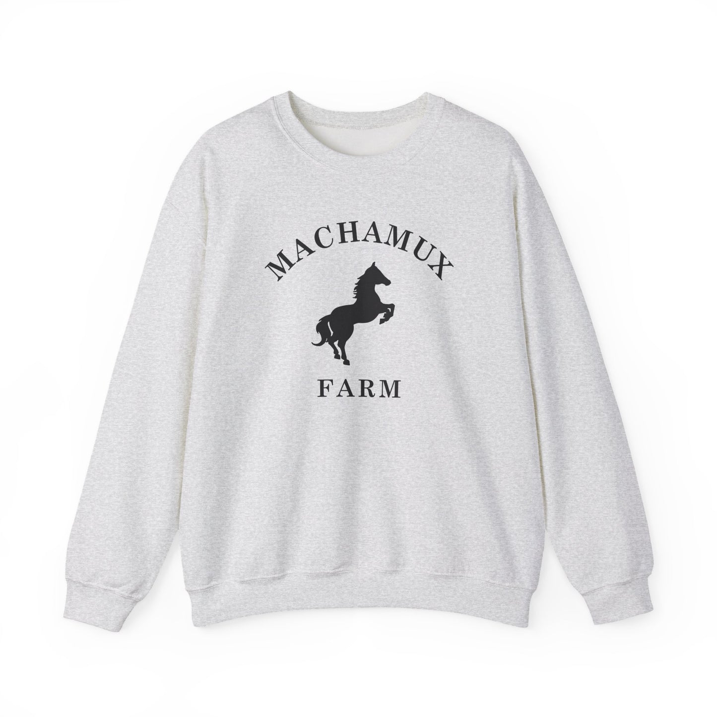 Machamux Farm Vintage Retro Unisex Heavy Crewneck Sweatshirt - Black Logo