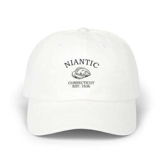 Niantic Connecticut Vintage Retro Embroidered Cotton Cap - Black Logo