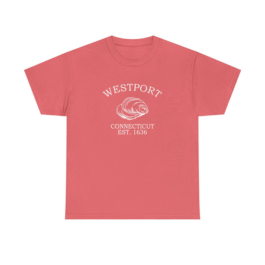 Westport Connecticut Vintage Retro Unisex Heavy Cotton Tee - White Logo