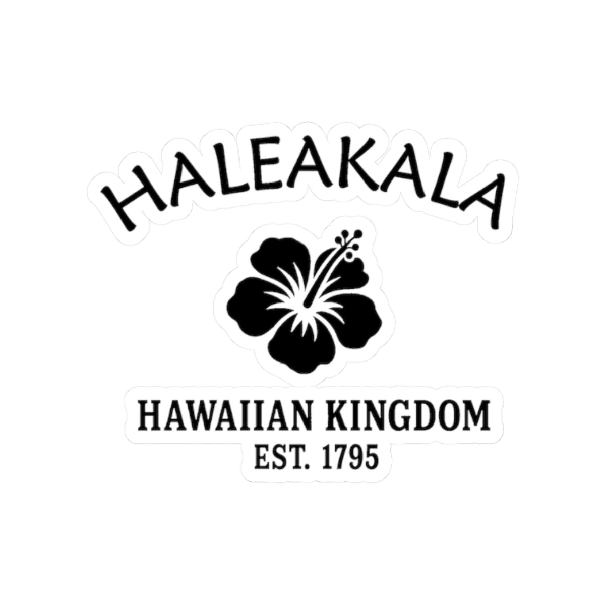 Haleakala Hawaii Vintage Retro Vinyl Sticker - Black Logo