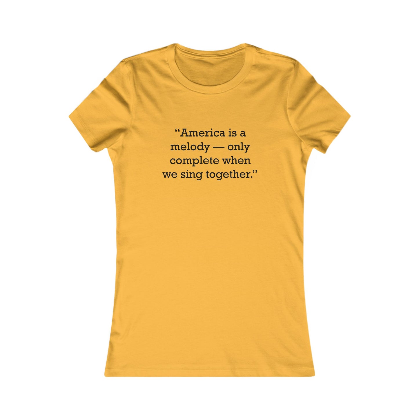 Quote 33 America-Is-A Ringspun Cotton Fitted Vintage Retro Womens Tee - Black Logo