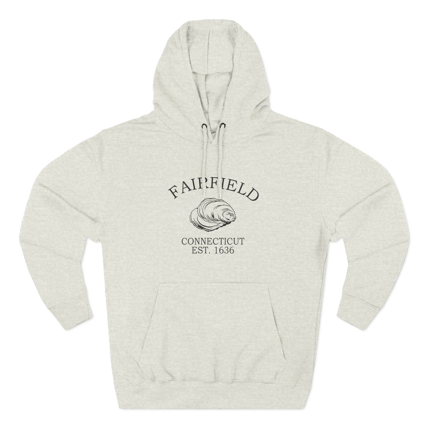 Fairfield Connecticut Vintage Retro Unisex Heavy Cotton Hoodie - Black Logo