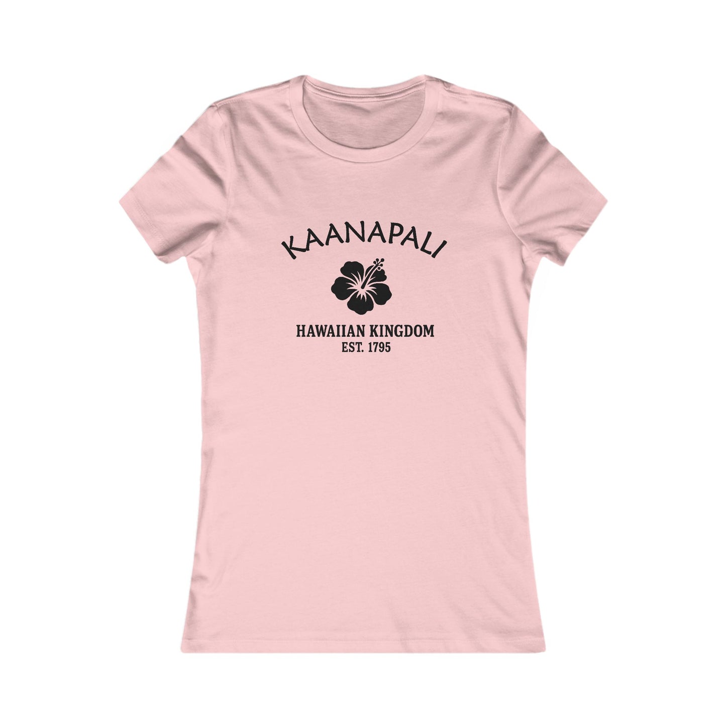 Kaanapali Hawaii Ringspun Cotten Fitted Vintage Retro Womens Tee - Black Logo
