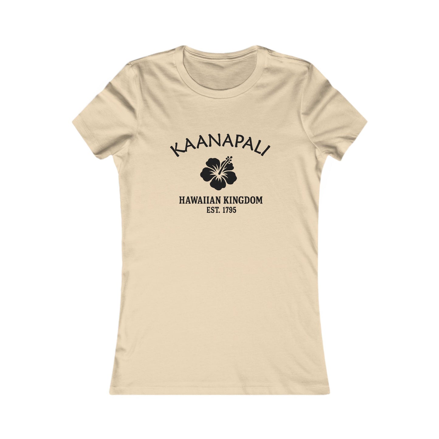 Kaanapali Hawaii Ringspun Cotten Fitted Vintage Retro Womens Tee - Black Logo