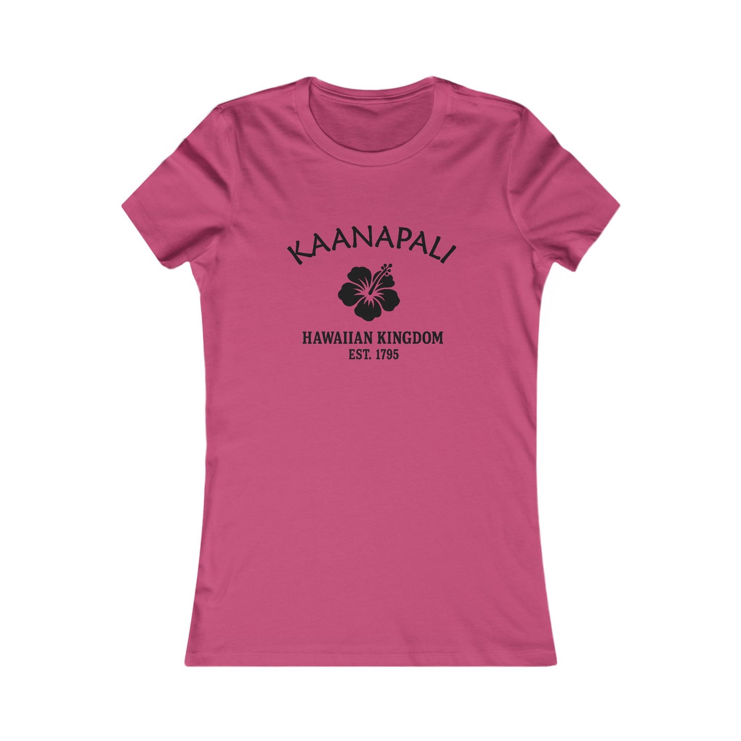 Kaanapali Hawaii Ringspun Cotten Fitted Vintage Retro Womens Tee - Black Logo