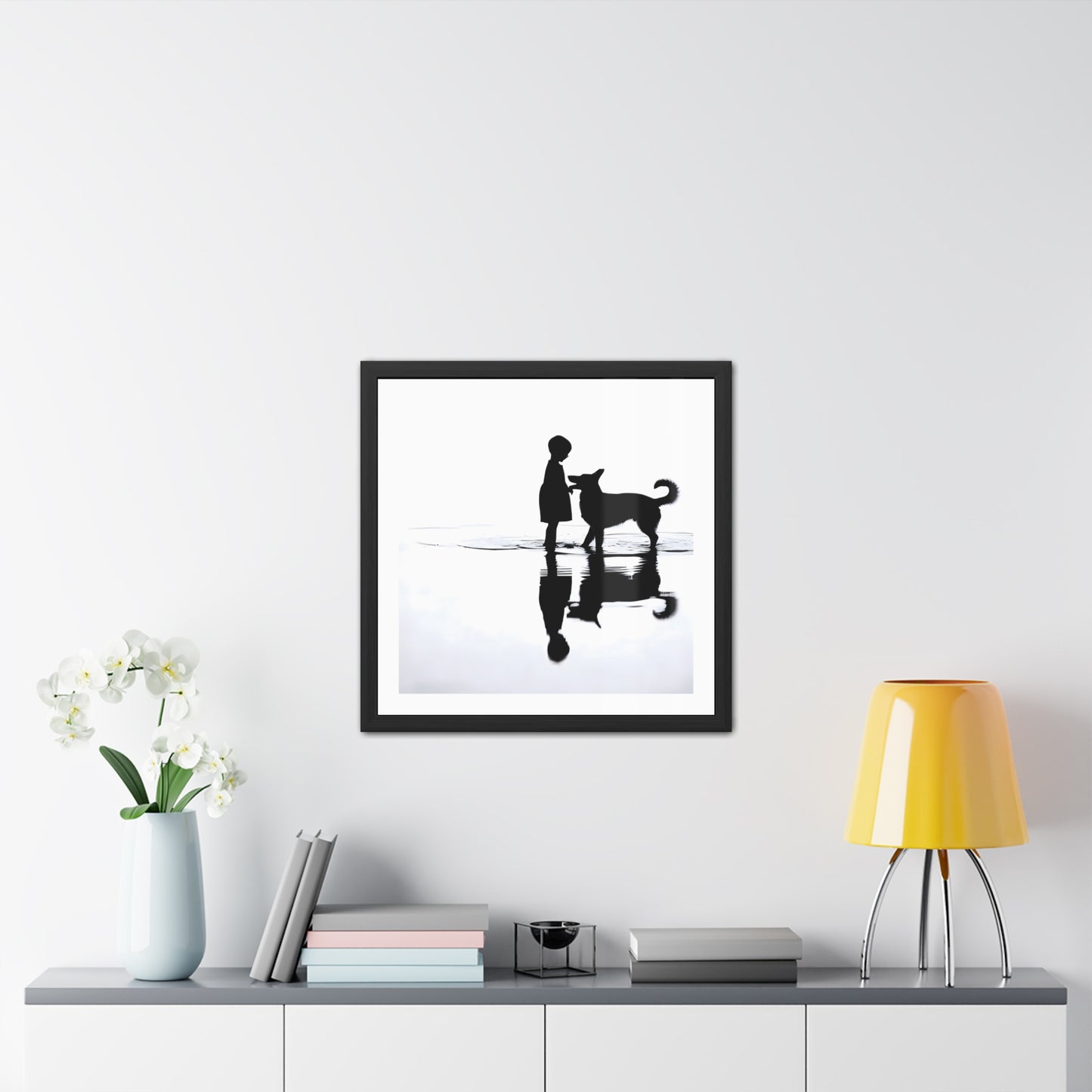 Boy and Hound - Tide & Light Series Framed Poster