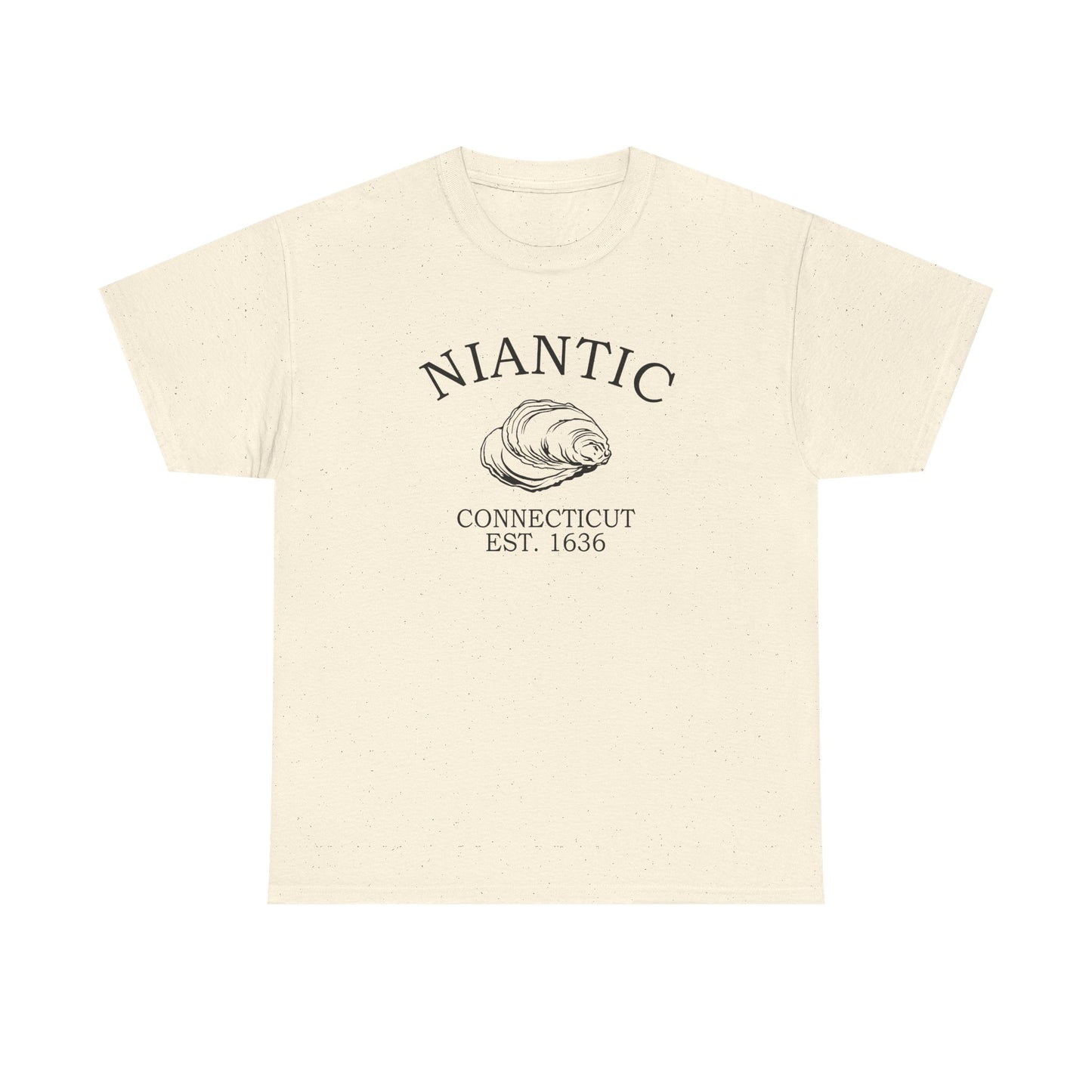 Niantic Connecticut Vintage Retro Unisex Heavy Cotton Tee - Black Logo