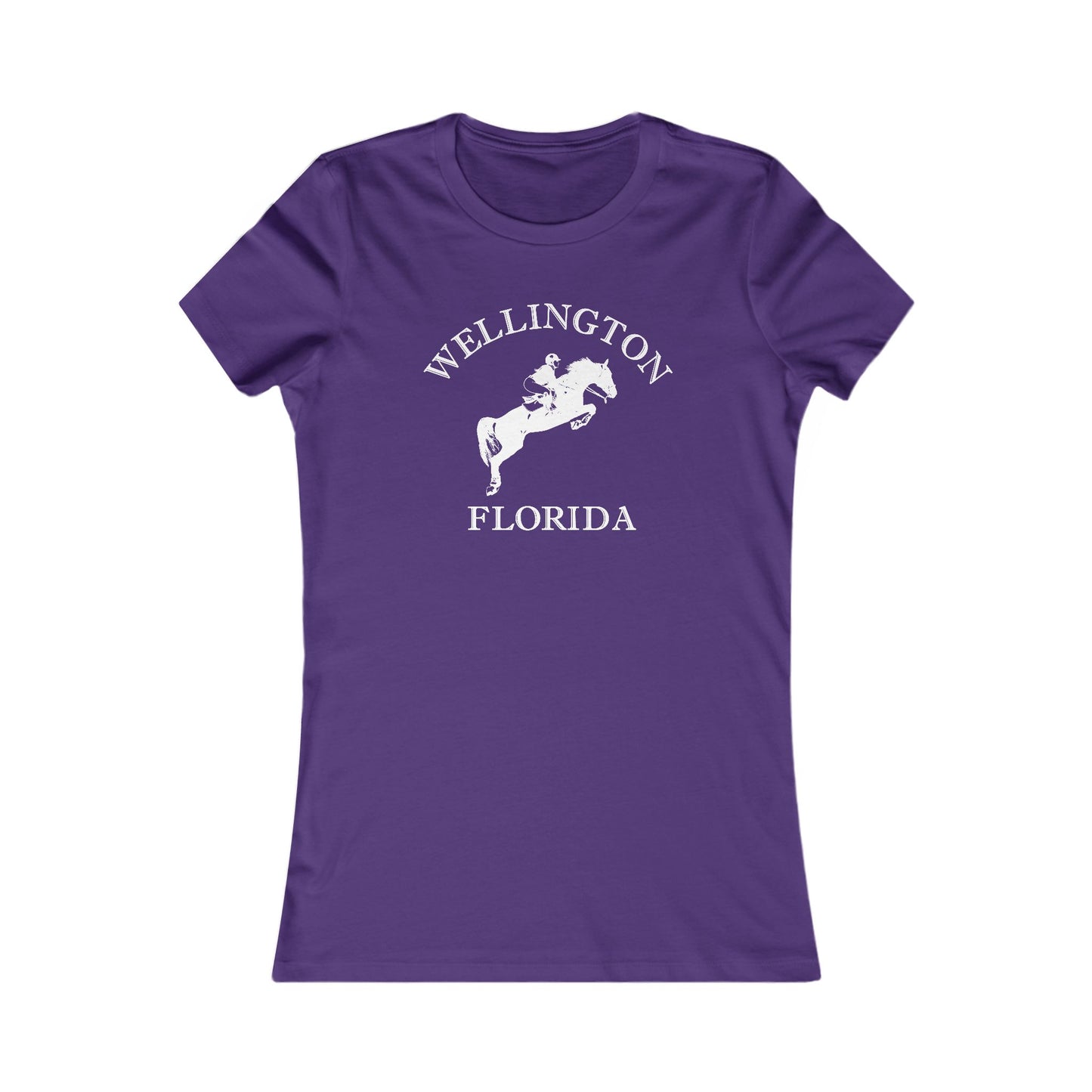 Wellington Florida Vintage Retro Ringspun Cotton Fitted Womens Equestrian Tee