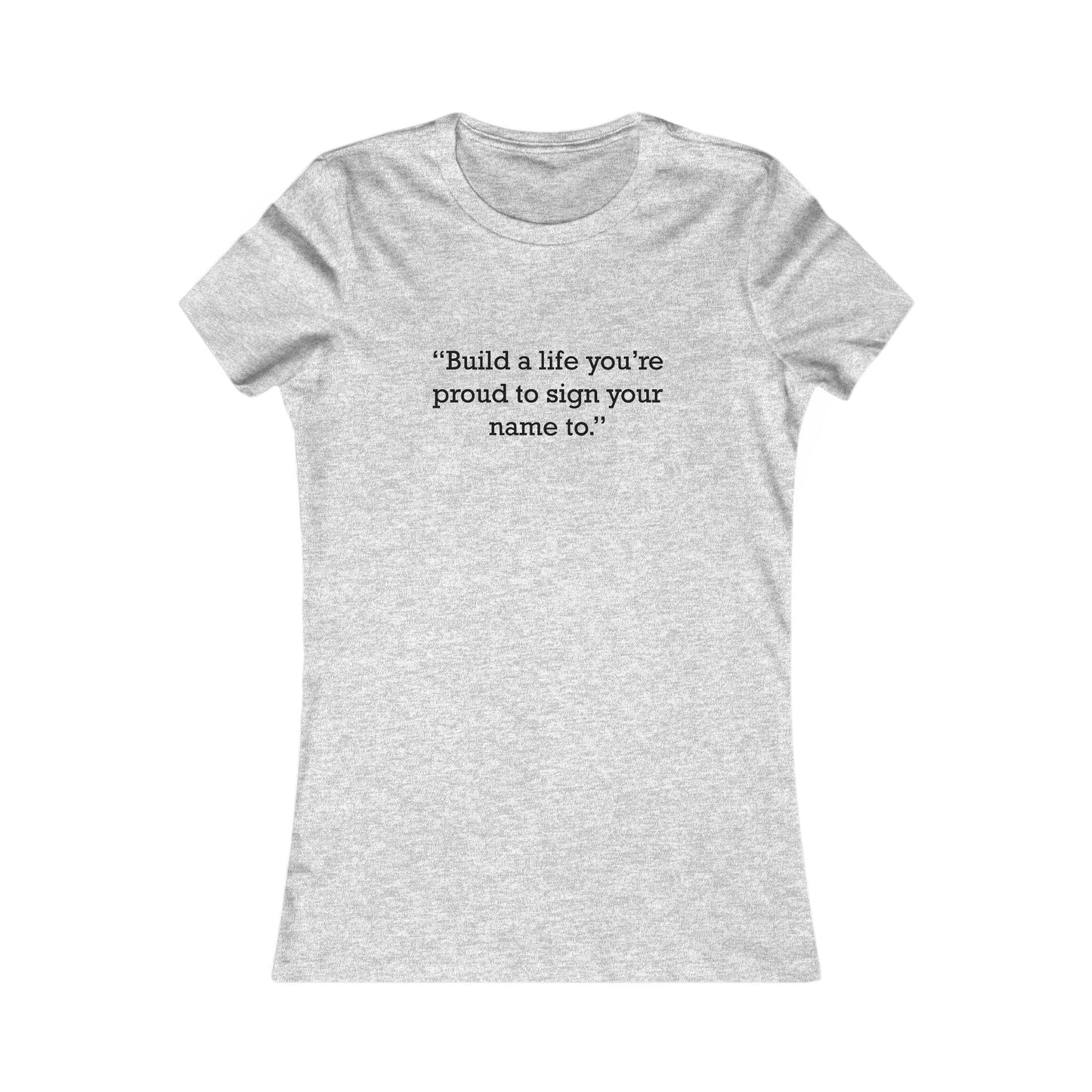 Quote 33 Build-A-Life Ringspun Cotton Fitted Vintage Retro Womens Tee - Black Logo