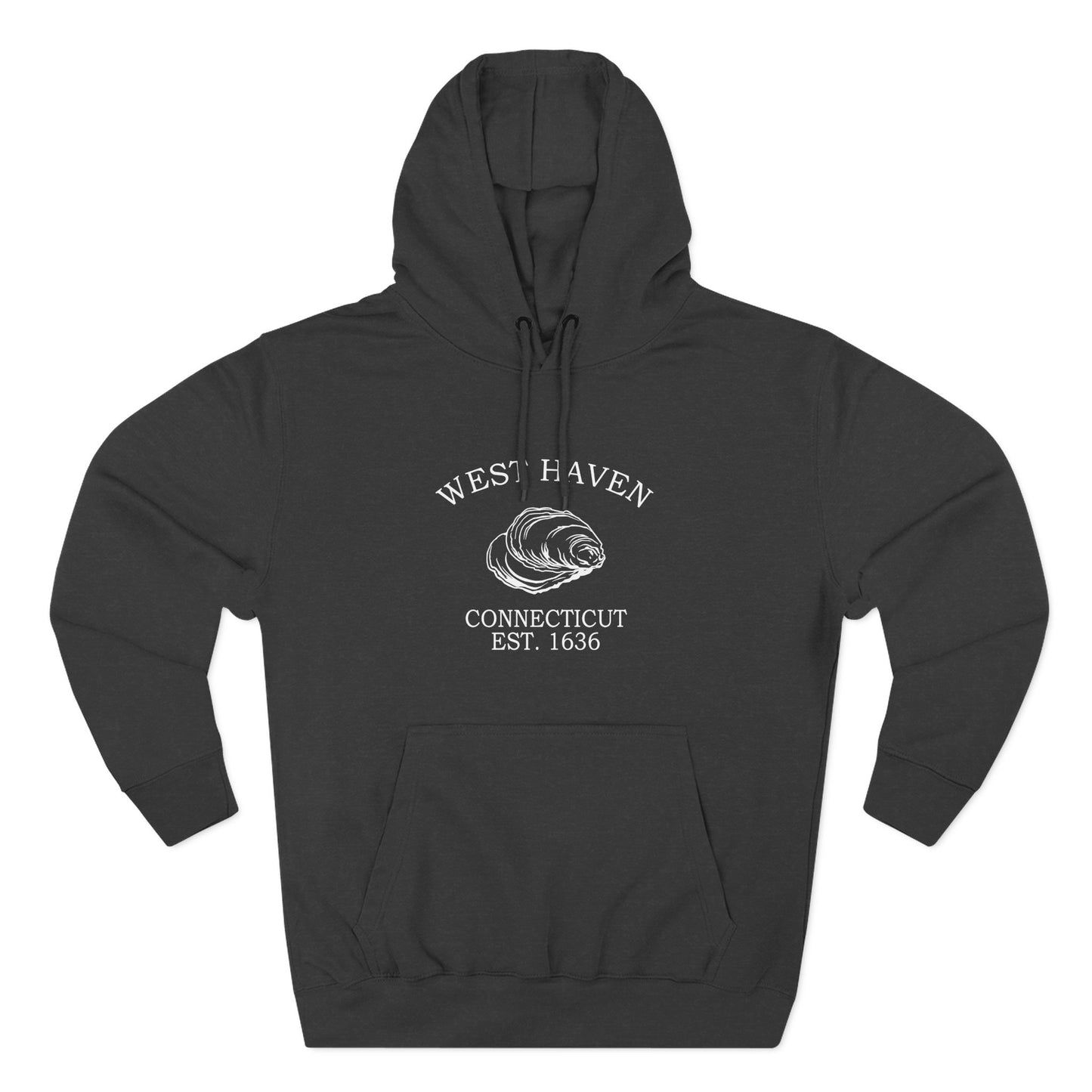 West Haven Connecticut Vintage Retro Unisex Heavy Cotton Hoodie - White Logo