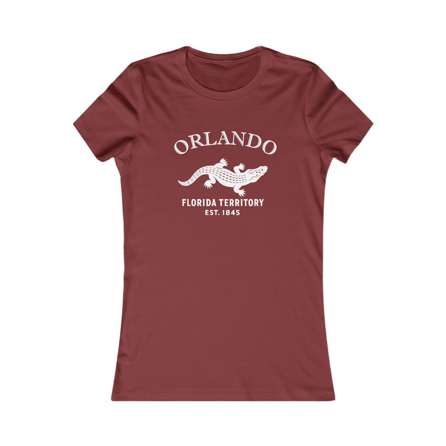 Orlando Florida Vintage Retro Womens Fitted Ringspun Cotton Tee - White Logo