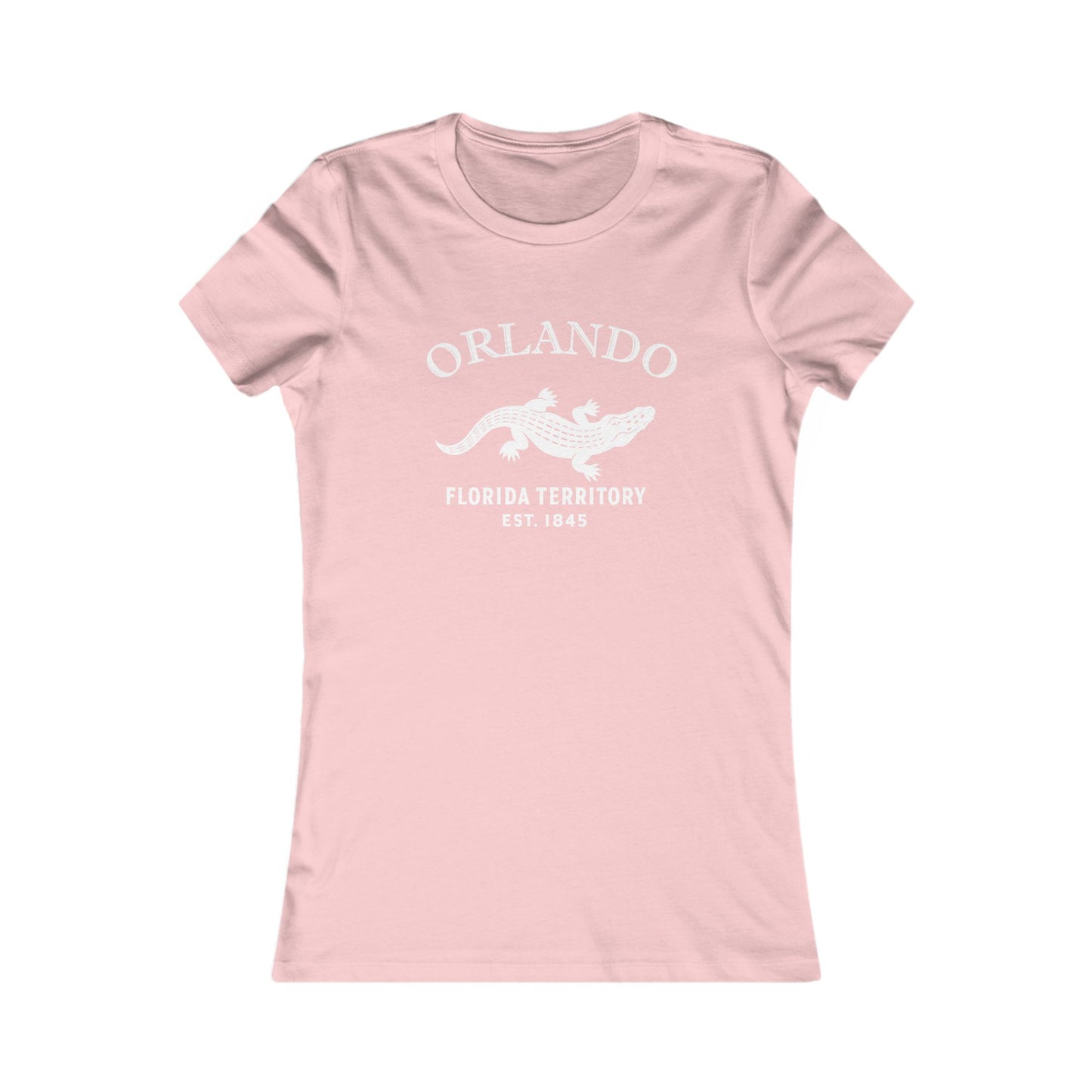Orlando Florida Vintage Retro Womens Fitted Ringspun Cotton Tee - White Logo