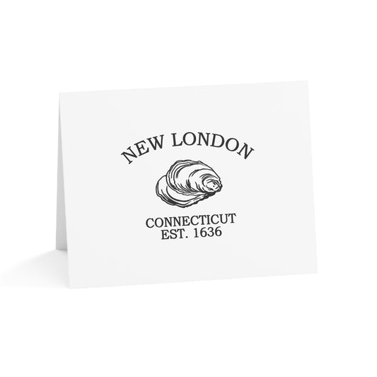 New London Connecticut Vintage Retro Thank You Card Set - Black Logo