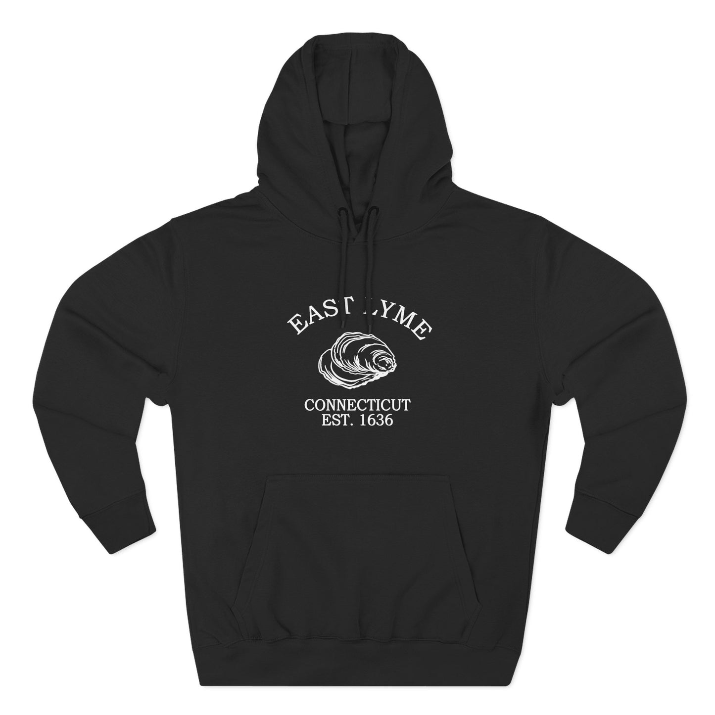 East Lyme Connecticut Vintage Retro Unisex Heavy Cotton Hoodie - White Logo