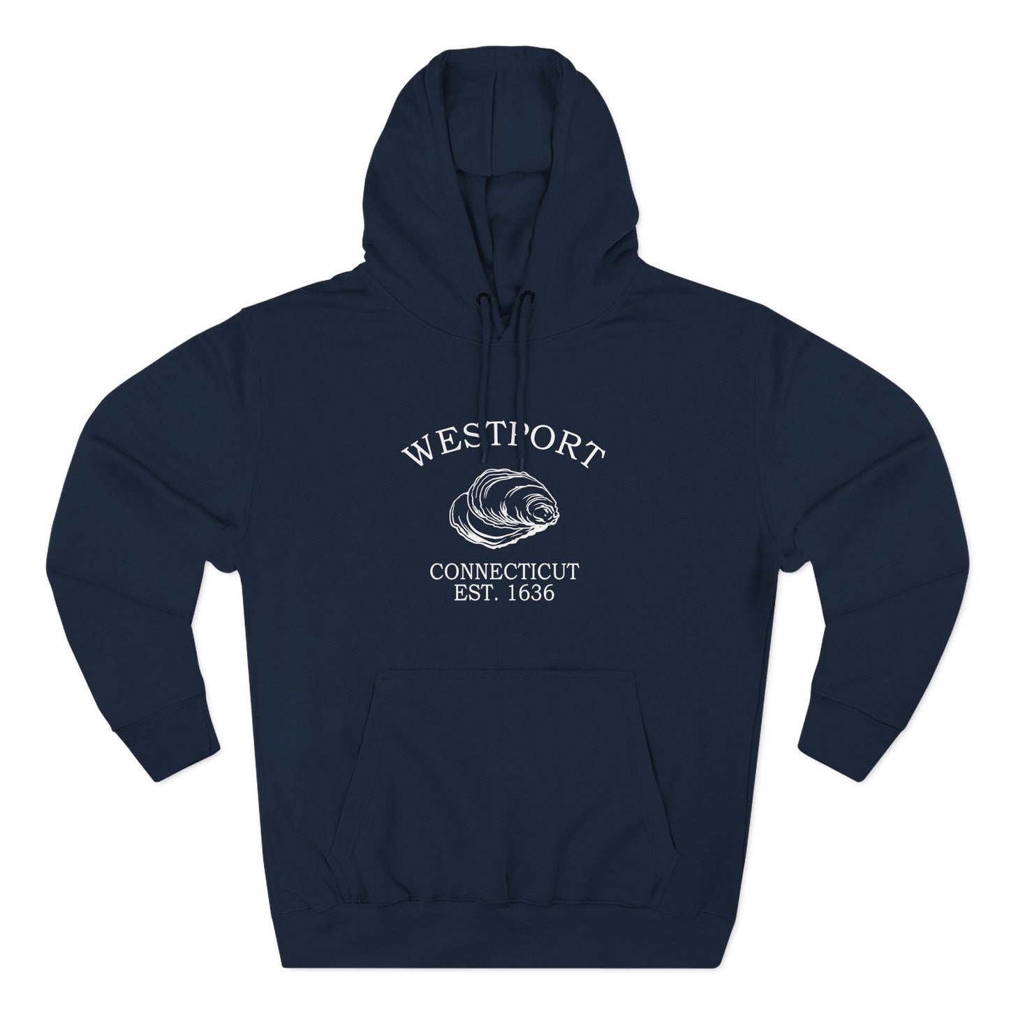 Westport Connecticut Vintage Retro Unisex Heavy Cotton Hoodie - White Logo